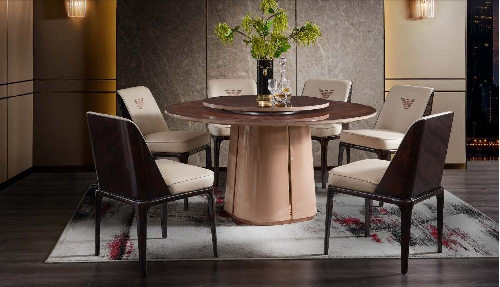 JVmoebel Esstisch, Runder Braun Esstisch Möbel Design Tische Esszimmer Luxus Tisch