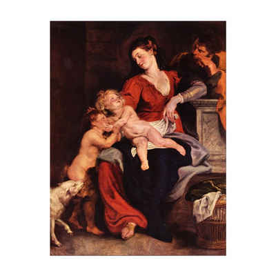 Bilderdepot24 Leinwandbild Alte Meister - Peter Paul Rubens - Die Heilige Familie mit dem Korbe, Menschen