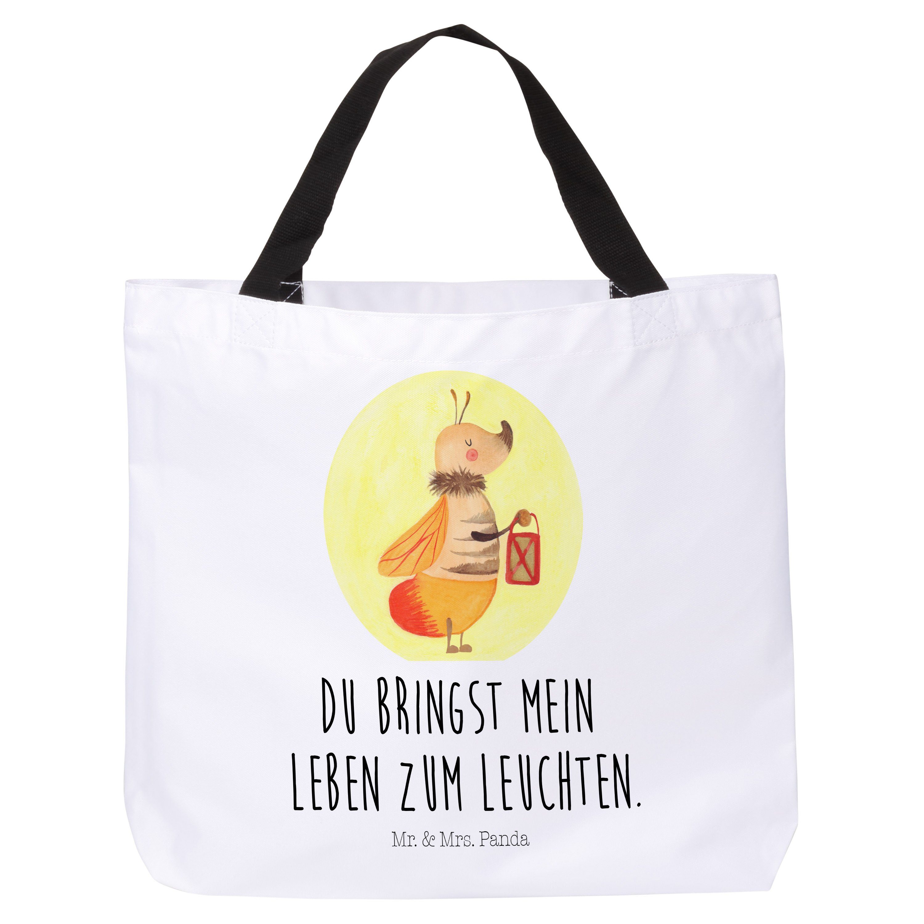 Mr. & Mrs. Panda Shopper Glühwürmchen Weiß Geschenk, lustige