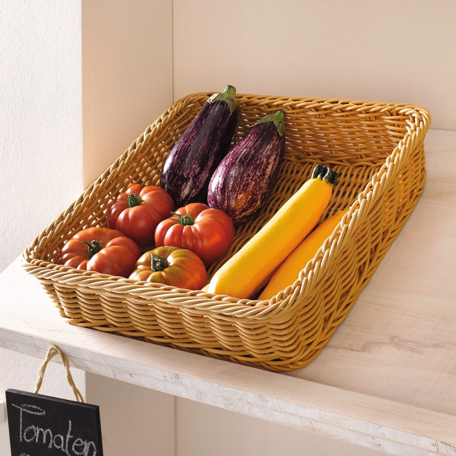 Dekoleidenschaft Regalkorb Auslagekorb aus Polyrattan, Schrankkorb, günstig online kaufen