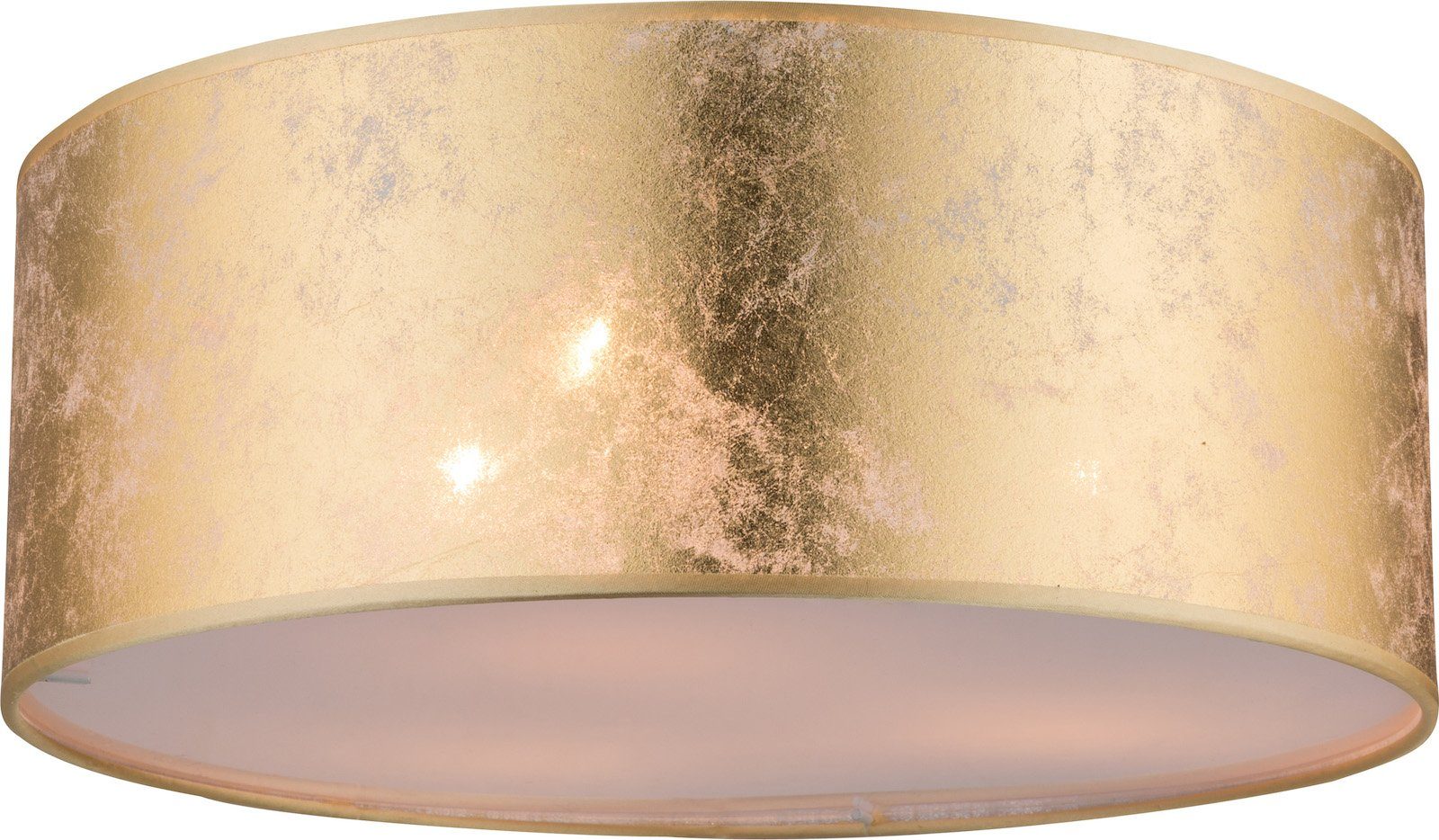 Globo Deckenleuchte Deckenleuchte Wohnzimmer Deckenlampe Rund Textil gold 40 x 18 cm