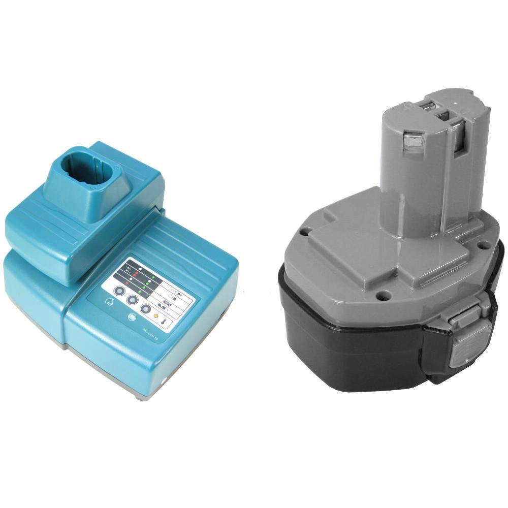 Trade-Shop 2in1 Set passend für Makita 6228-D DWAE DWBE DWE - Ladegerät + Akku Ni-MH 3000 mAh (14.4 V)