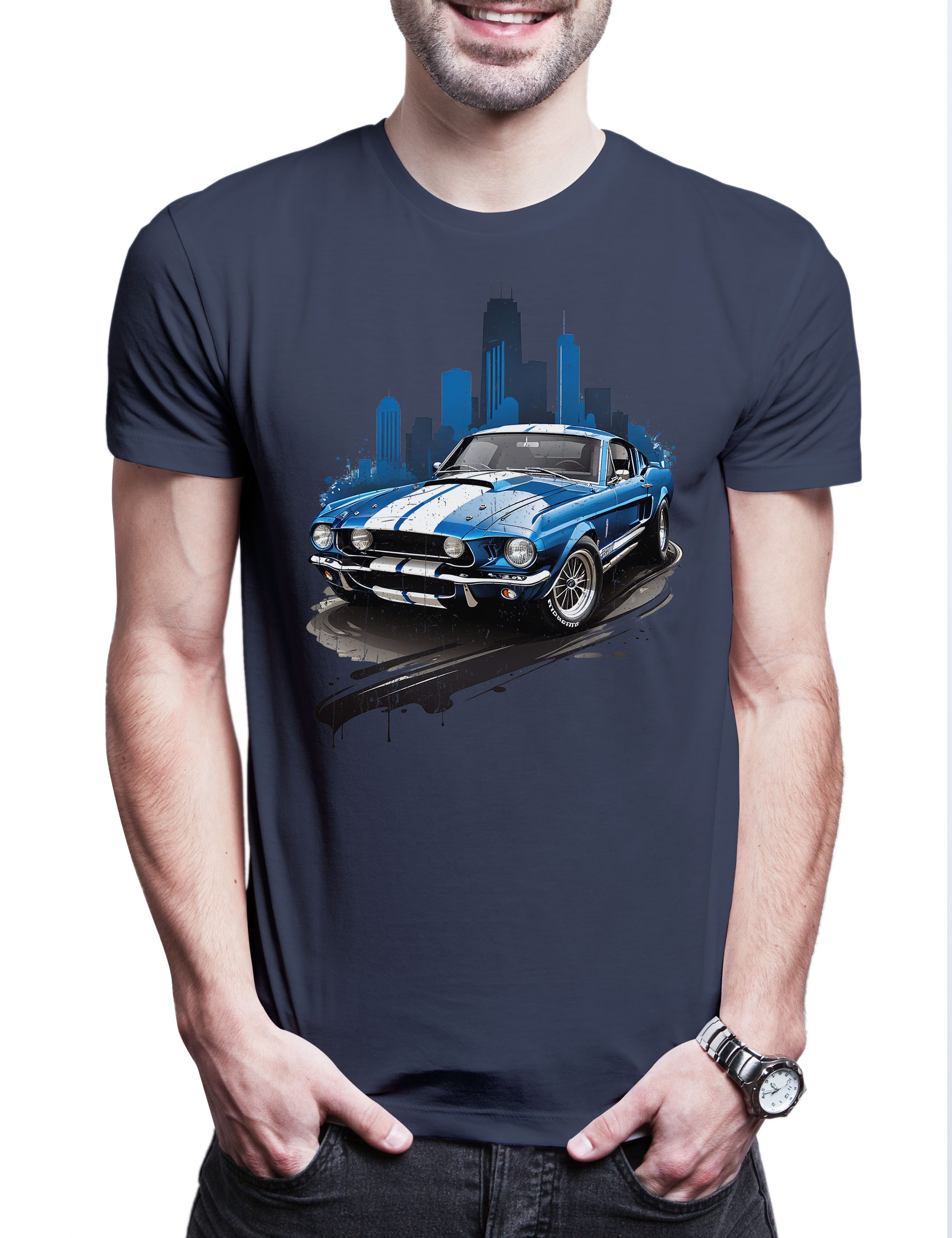 Urban Backwoods Print-Shirt Shelby Herren T-Shirt Mustang Eleanor Muscle Au günstig online kaufen