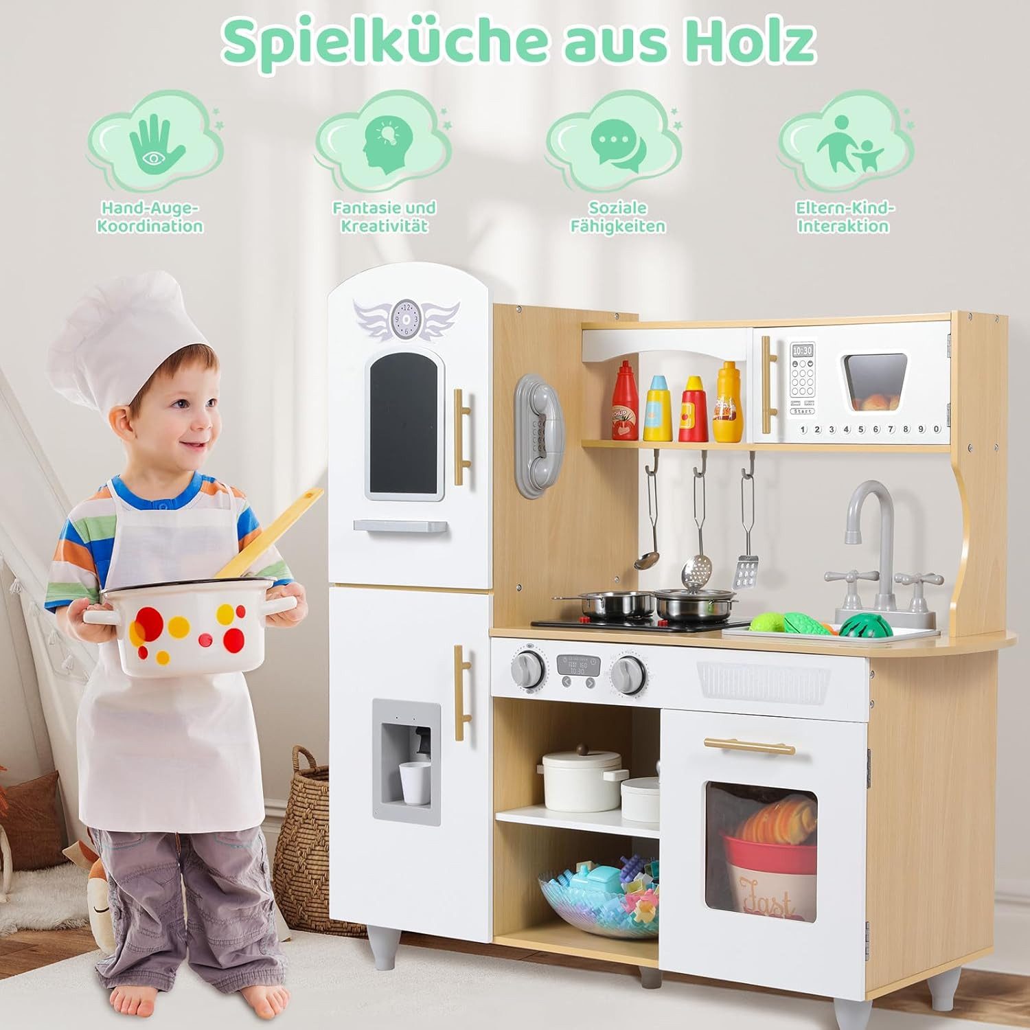 TLGREEN Spielküche Küchenset XXL, Spielzeugküchen, Puppenküche günstig online kaufen