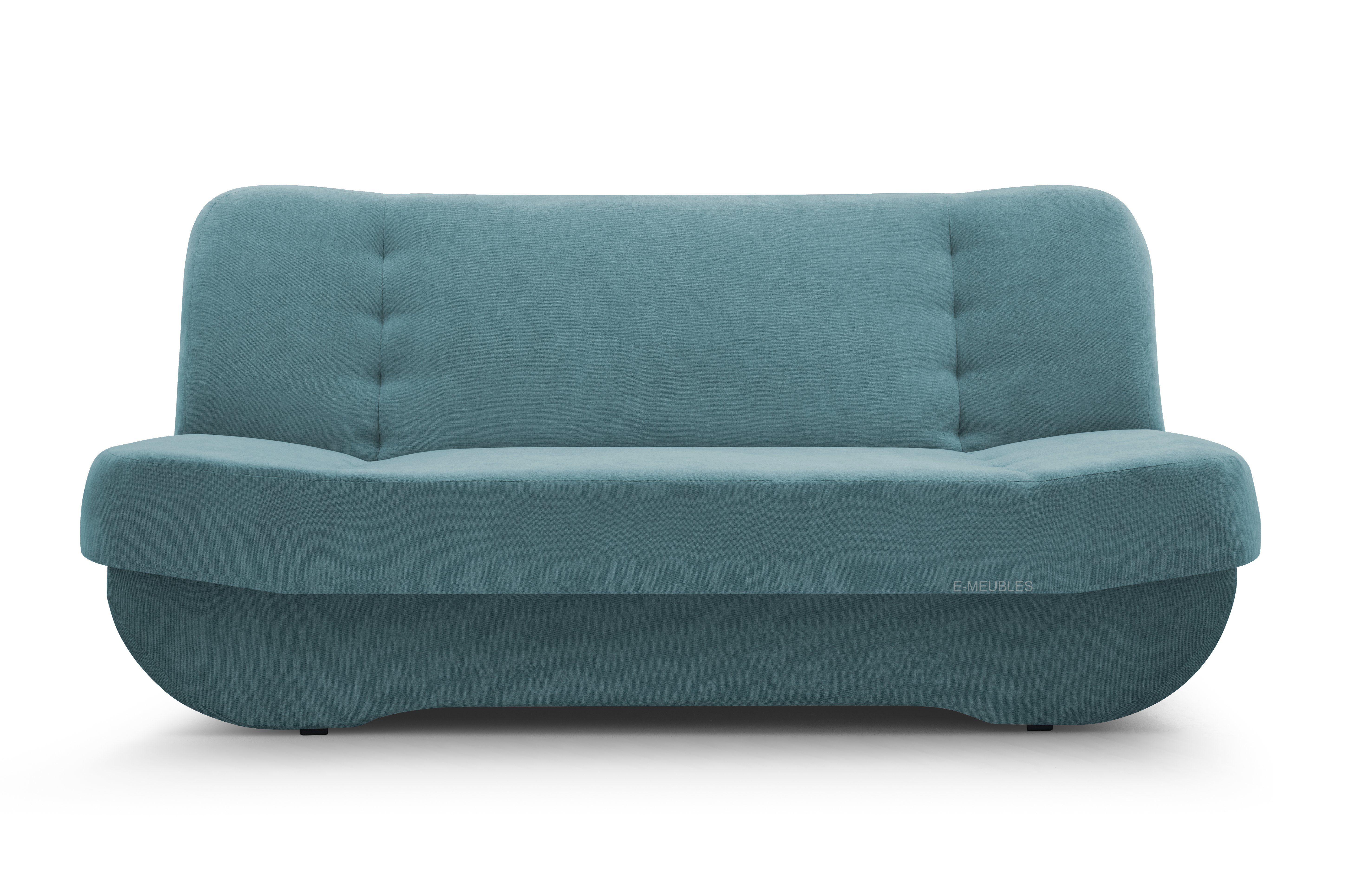 mit Klappsofa Pafos, Schlafsofa SORO Sofa 86 Schlaffunktion, Kippsofa Türkis Bettkasten - Clic-Clack, MOEBLO mit