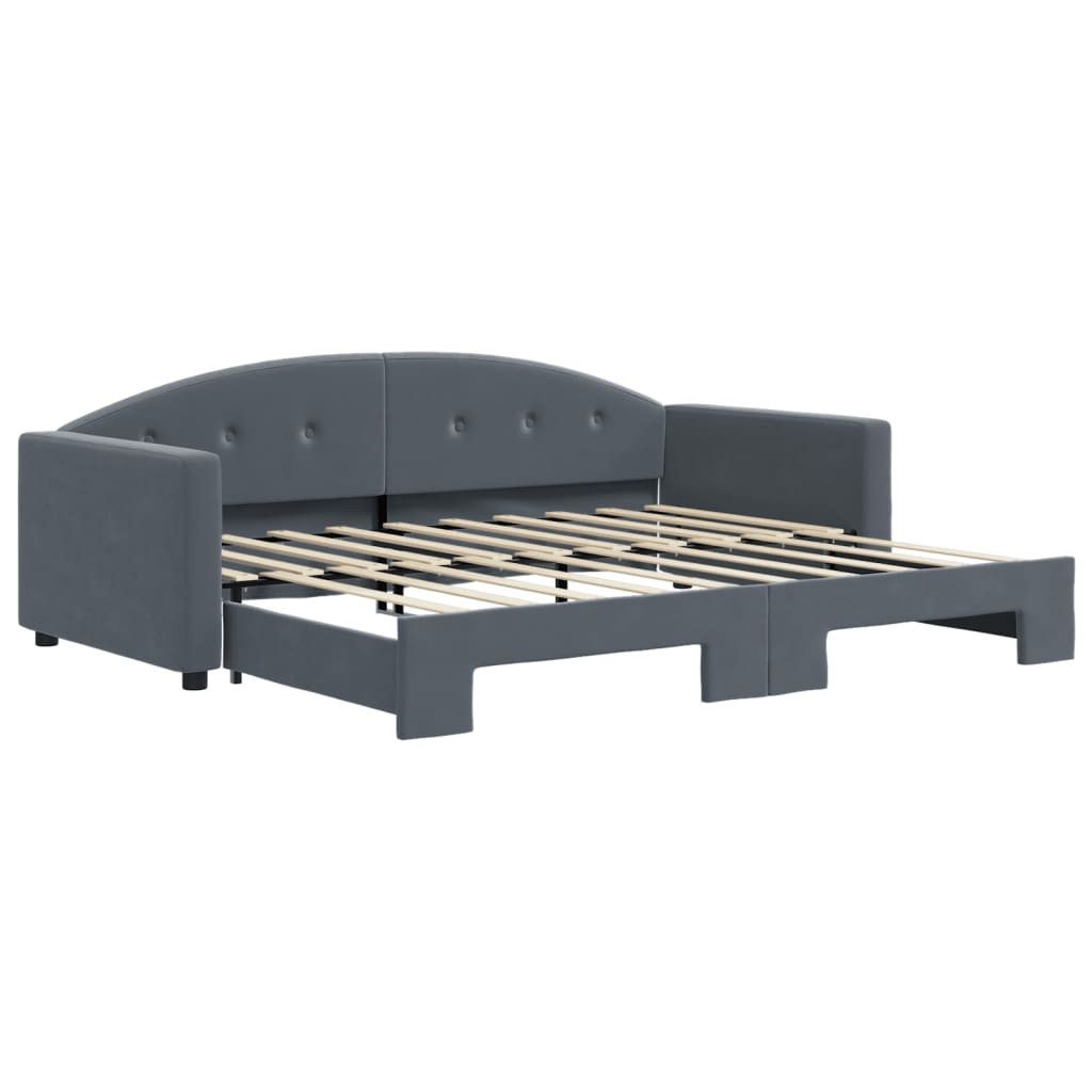 vidaXL Bett Tagesbett Ausziehbar Dunkelgrau 90x190 günstig online kaufen