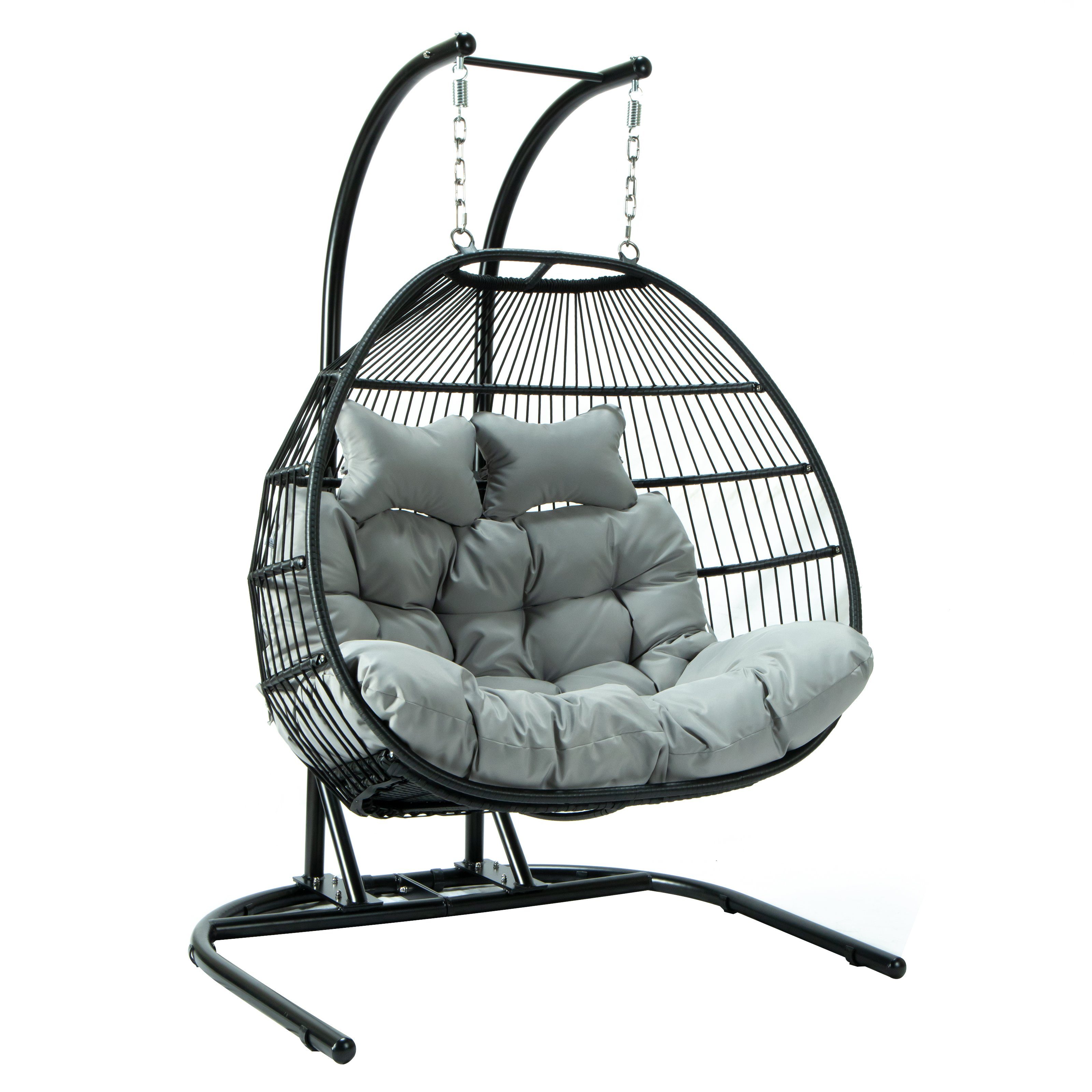 Endorphin Hängesessel ® Hängesessel Twin mit Gestell und Polster Expressversand (Bestehend aus Gestell, Sitz und Polster), Pulverbeschichtet