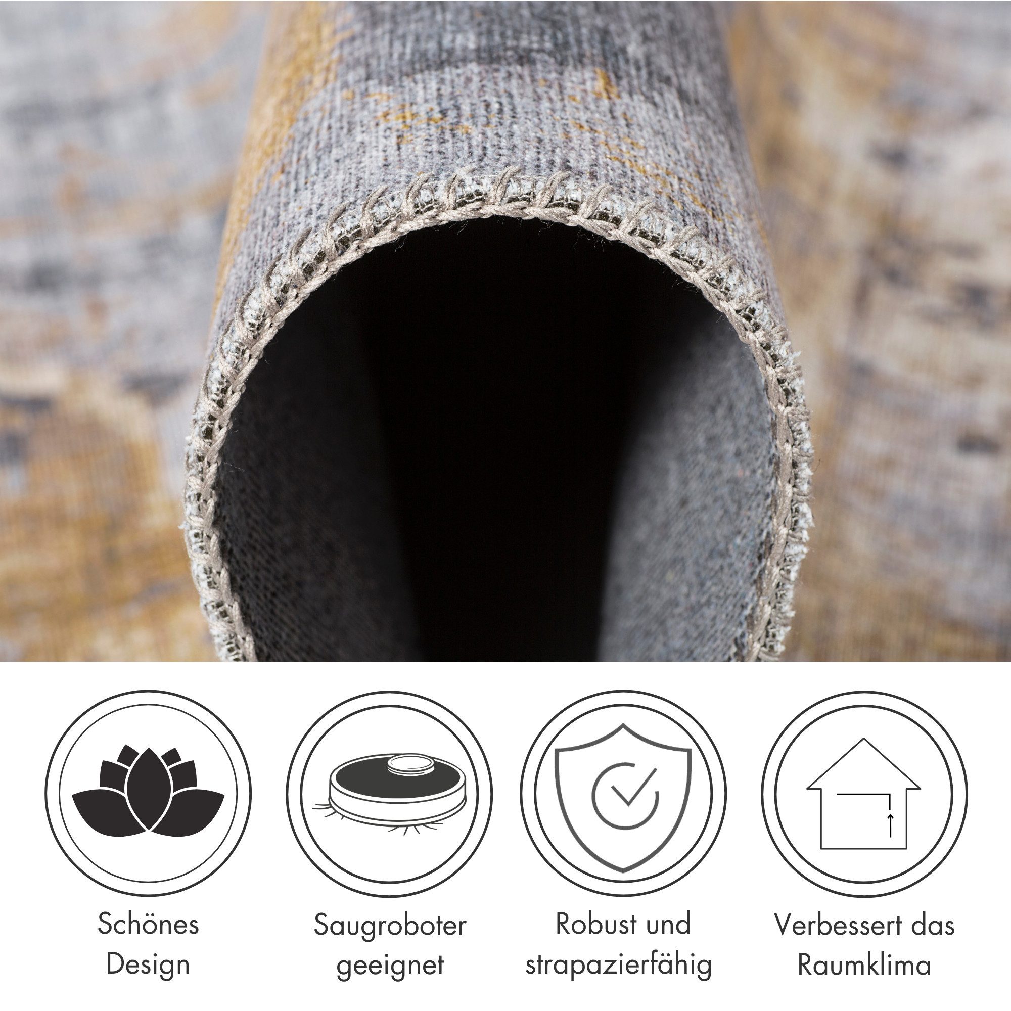 LUXOR living Teppich Prima, rechteckig, Höhe: 7 mm, Kurzflor, bedruckt, modernes Design, auch als Läufer erhältlich
