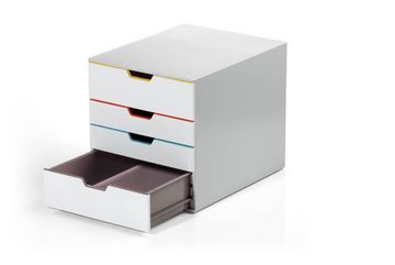 DURABLE Schubladenbox, Durable Schubladenbox A4 (Varicolor Mix) 4 Fächer, mit Etiketten zur B