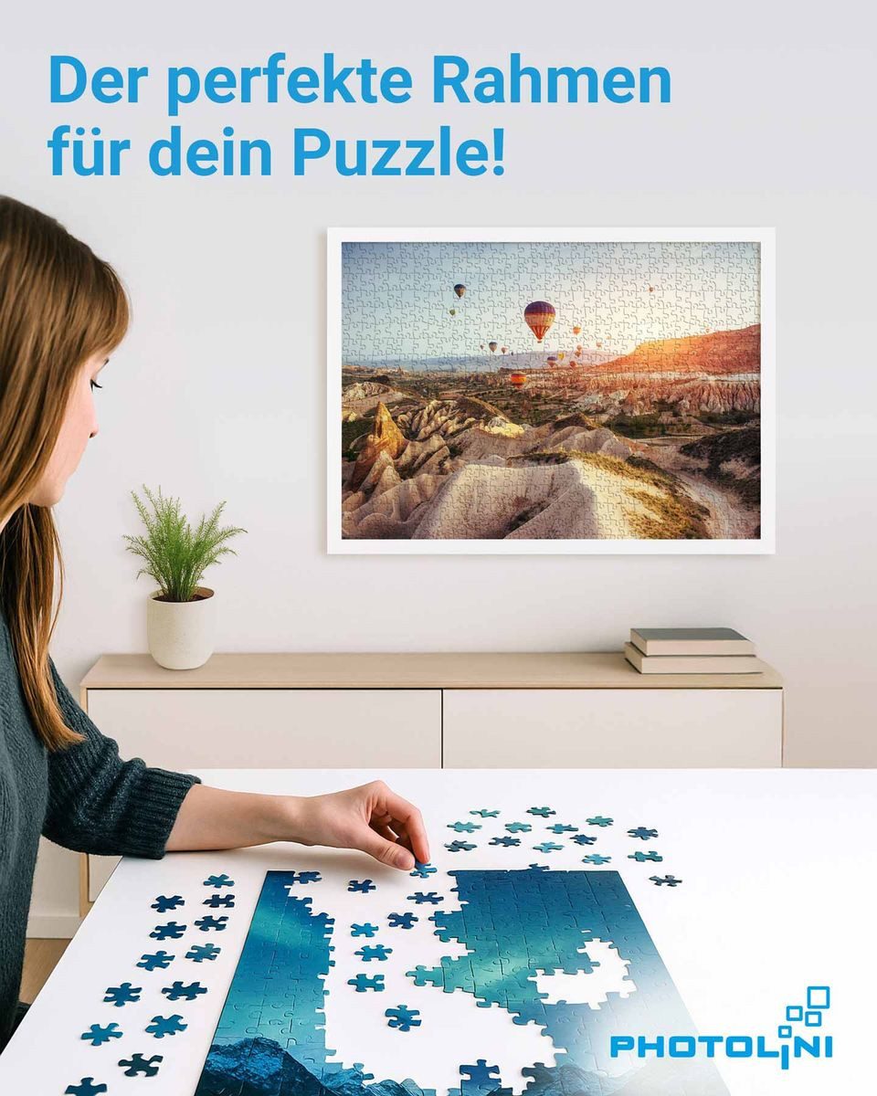 PHOTOLINI Bilderrahmen für Puzzle, Puzzlerahmen mit Acrylglas zum Aufhängen, für 1 Bilder (1 Einzelrahmen), 500-1.000 Teile im Endformat 50x70 cm – Bild 2 von 5