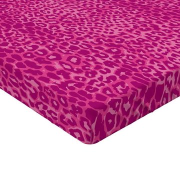 Spannbettlaken Soft Dekorativer Stoff Bettwäsche Rund-um Elastischer Gummizug, Abakuhaus, Rosa Abstrakt Leopard-Haut-Muster