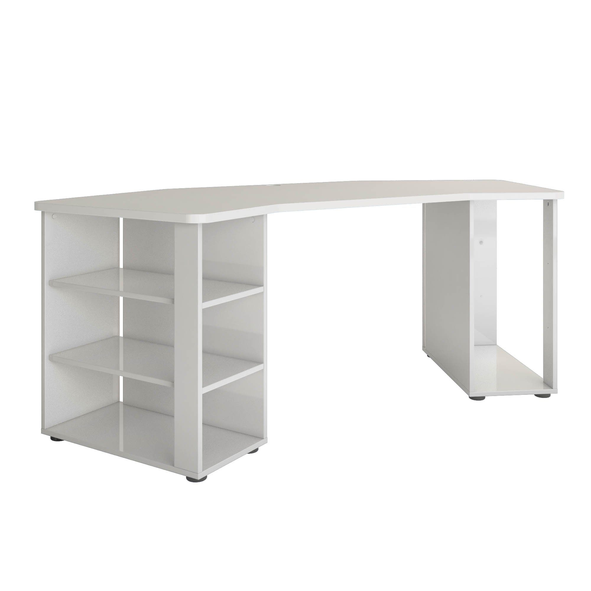 möbelando Schreibtisch Pippo (BxHxT: 205x76x90,5 cm), in Weiss hlg. | Schreibtische