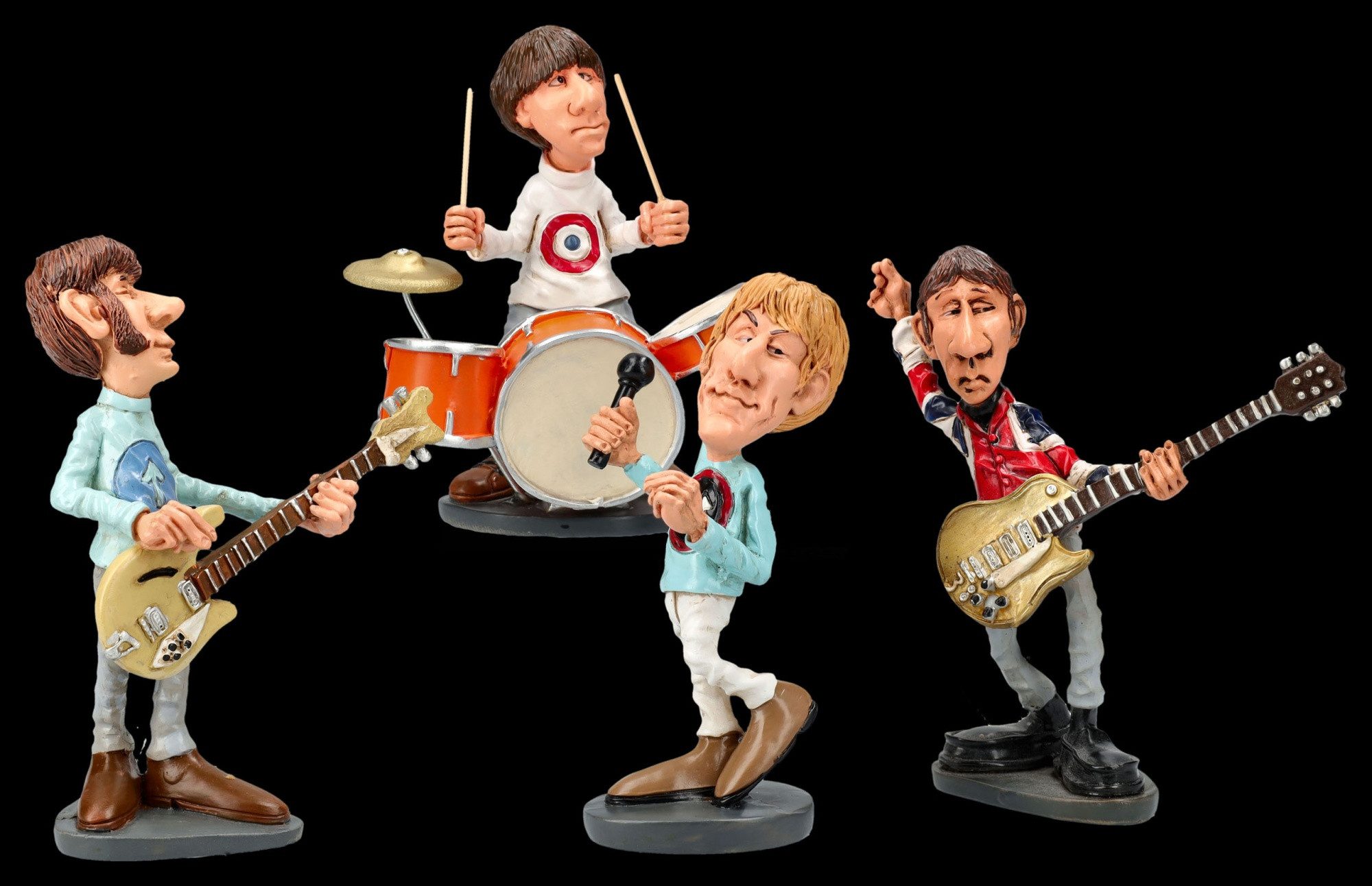Figuren Shop GmbH Dekofigur Lustige Rockstar Figur - Sänger Roger - Rockmusiker Dekofigur Deko