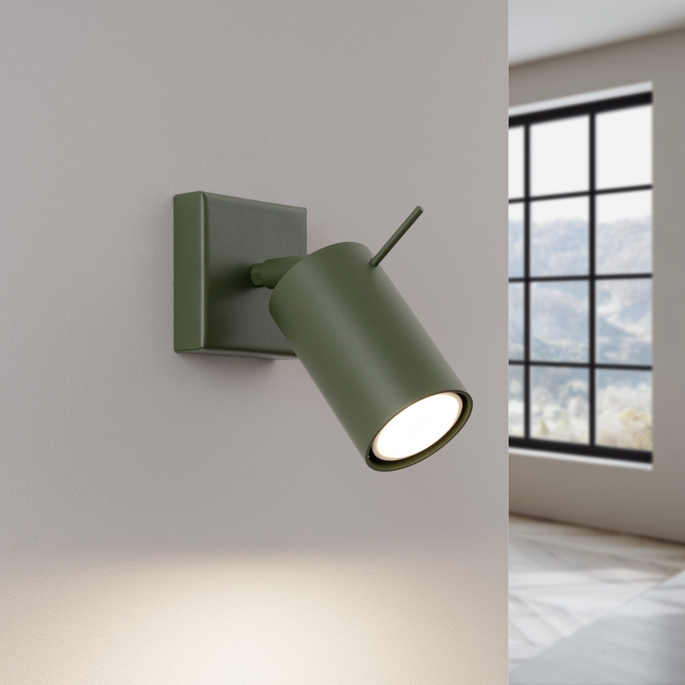 SOLLUX lighting Wandleuchte Wandleuchte Ring Olivgrün, Nicht enthalten