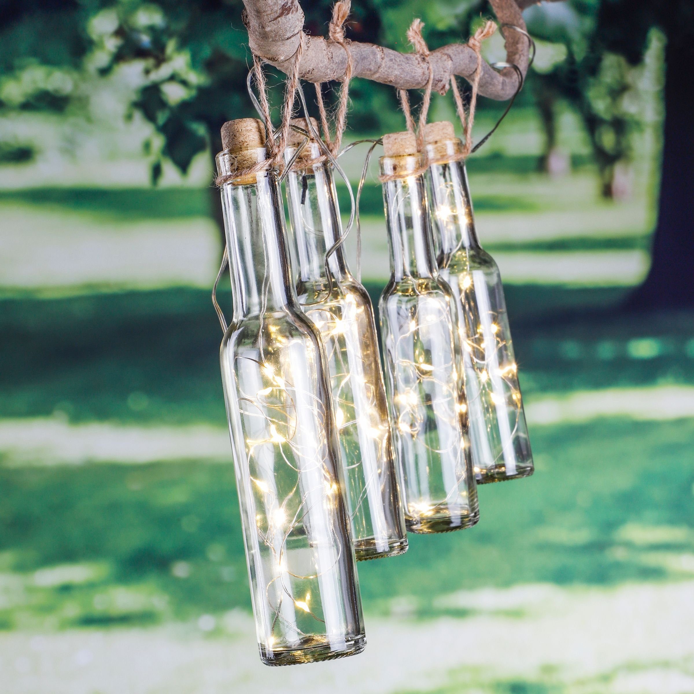 Garten Solar LED für Gravidus Solarleuchte Lichterkette Flaschen Beleuchtung zum LED aufhängen