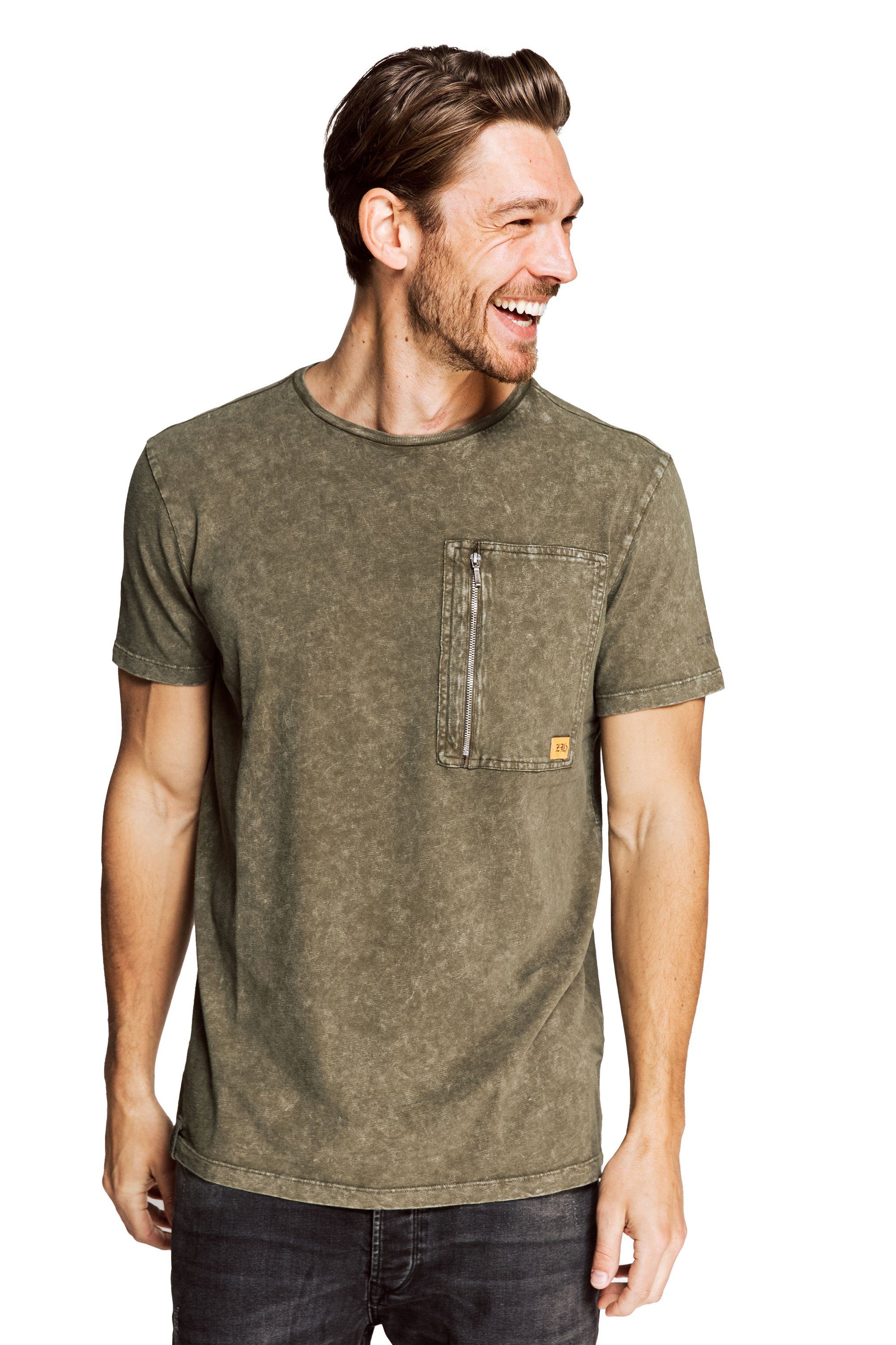 Zhrill Longshirt Olive (0-tlg) T-Shirt DANNY