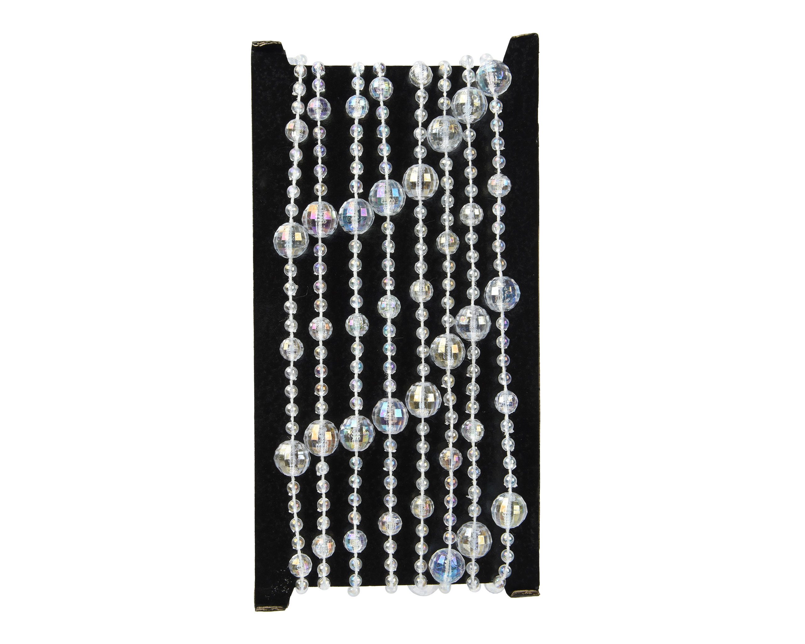 Kaemingk Girlanden, Perlenkette 10mm x 2,7m Kunststoff Transparent