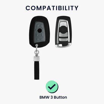 kwmobile Schlüsseltasche Autoschlüssel Kunstleder Hülle für BMW (1-tlg), Schlüsselhülle Schlüssel Case - Cover in Schwarz Grau