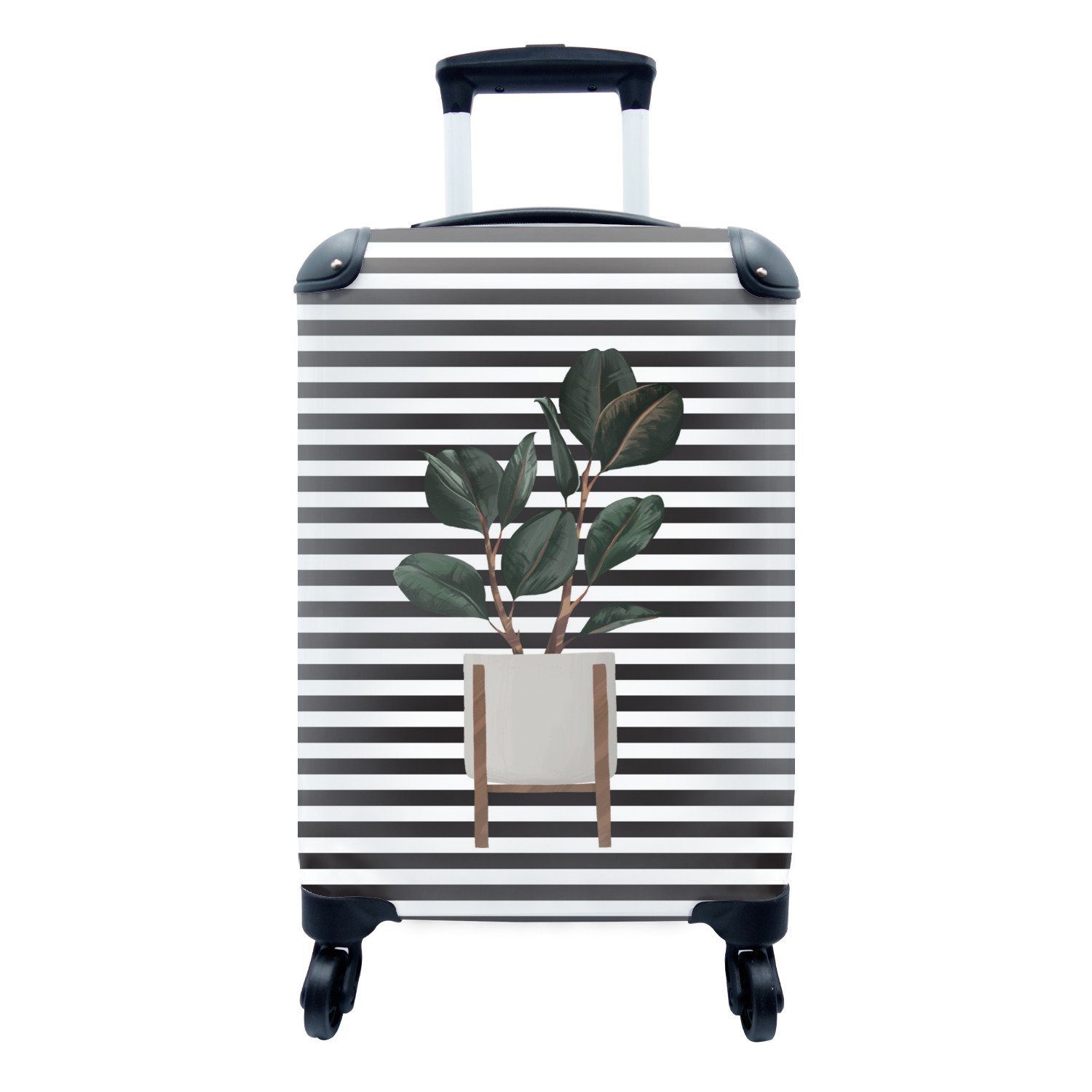 Handgepäckkoffer - Reisetasche Ferien, rollen, Trolley, Reisekoffer Zimmerpflanzen, 4 Blumentopf Rollen, mit - MuchoWow für Pflanzen Handgepäck