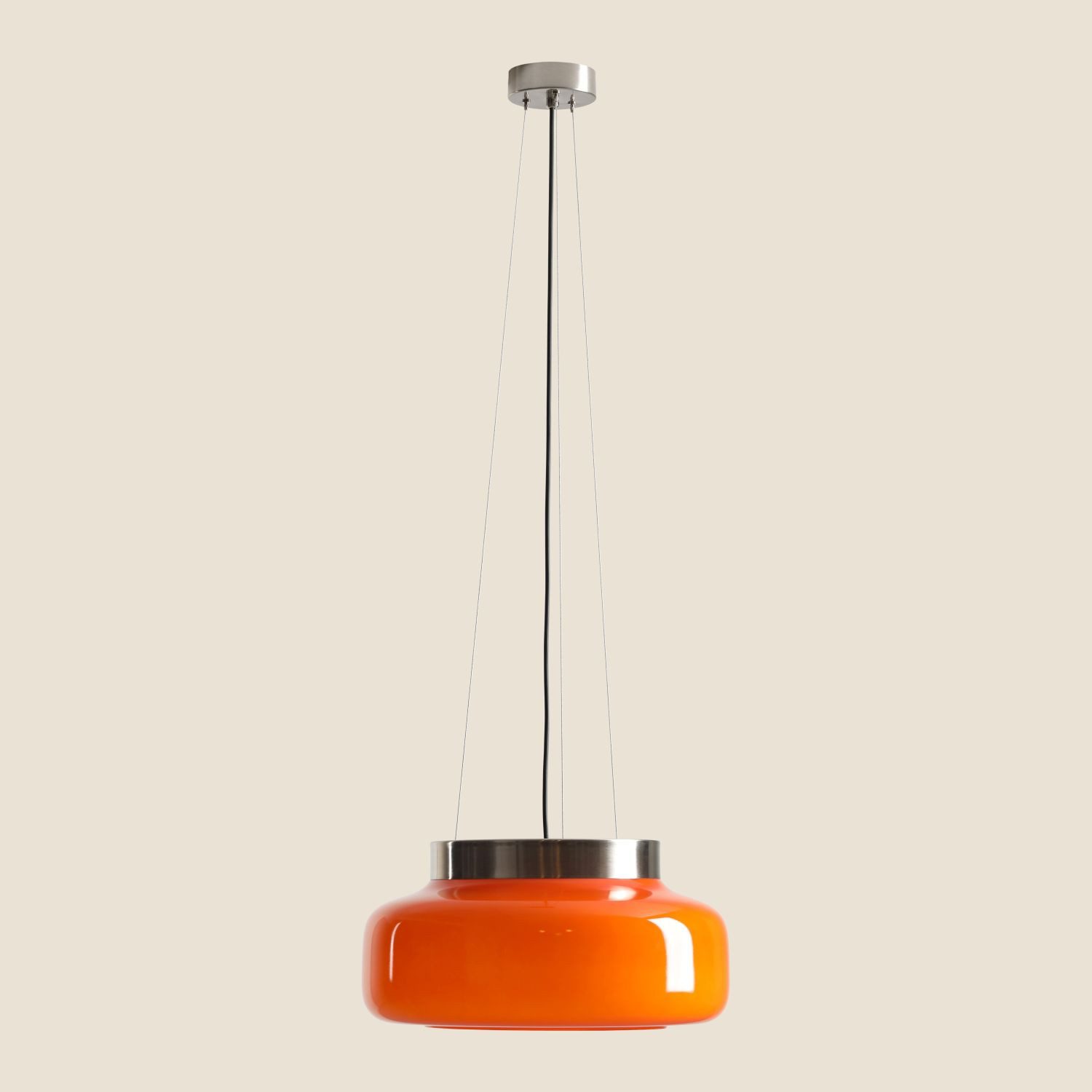 Licht-Erlebnisse Pendelleuchte ERAN, Glas Metall H: max. 220 cm Ø 39.5 cm Orange GX53 rund Modern