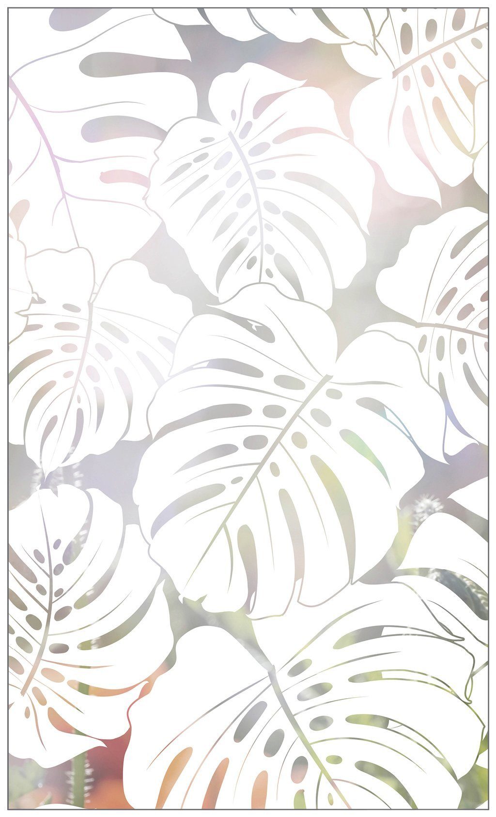 Fensterfolie Look Monstera white, MySpotti, halbtransparent, glatt, 60 x  100 cm, statisch haftend