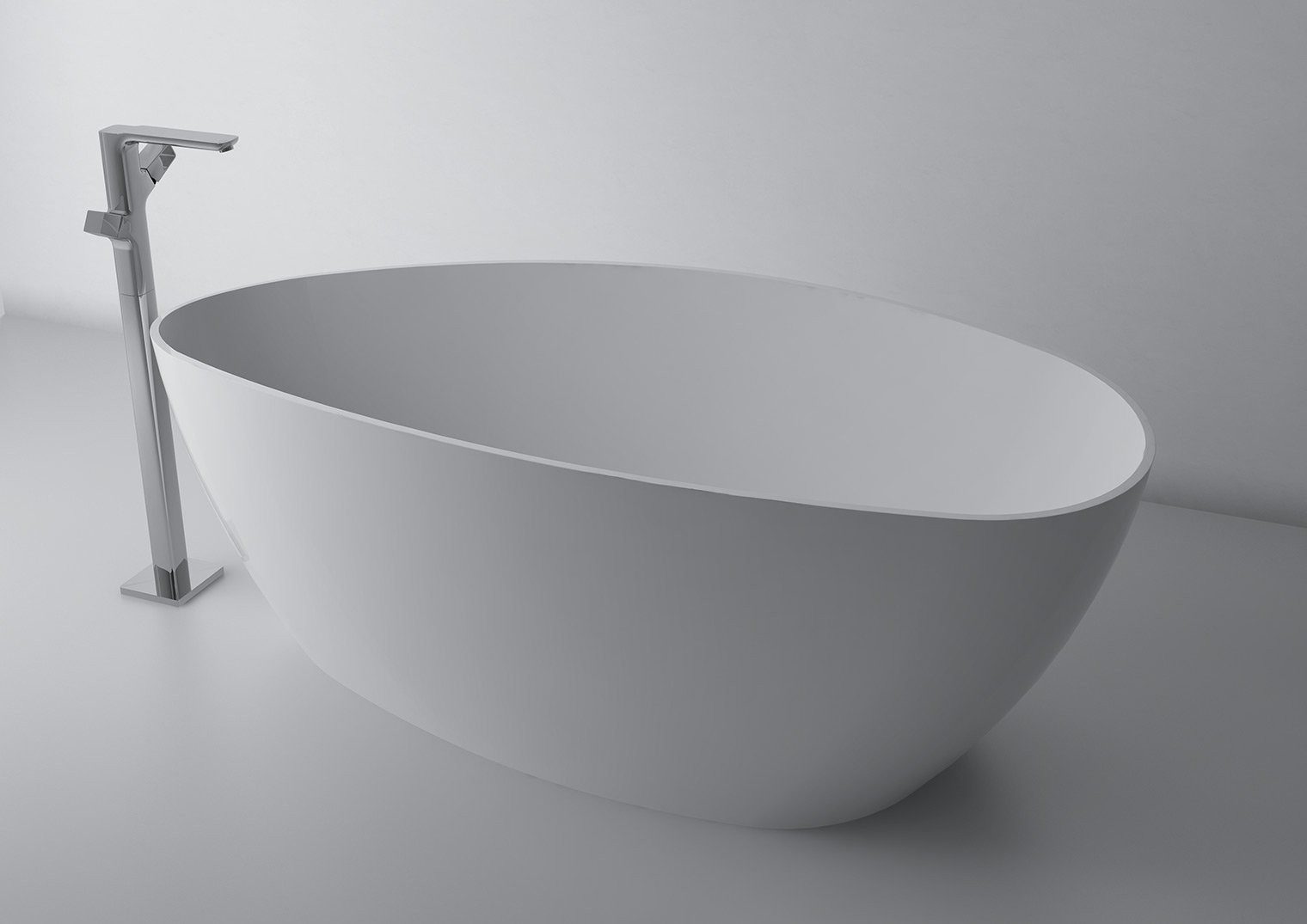 Intarbad Badewanne Freistehende Badewanne aus Mineralguss 157x70x57,2 cm in Weiß Glanz