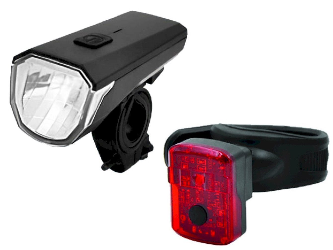 MATRIX Fahrradbeleuchtung Matrix Fahrradlicht Set 25 LED Akkuleuchten 50 LUX