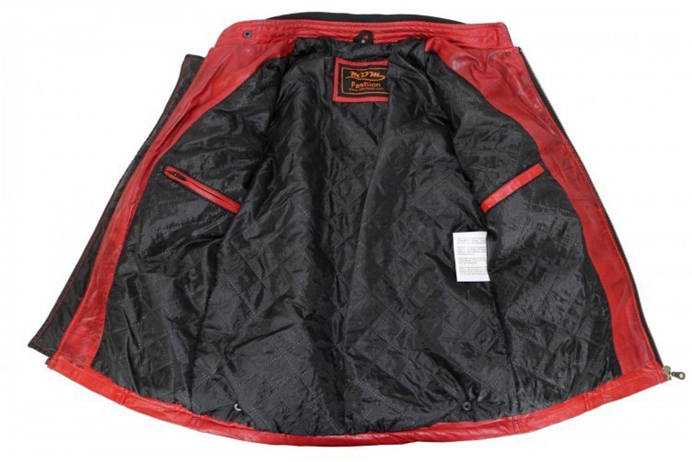 MDM Bikerjacke Herren Lamm Nappa Lederjacke Leichte Sommer Biker Lederjacke