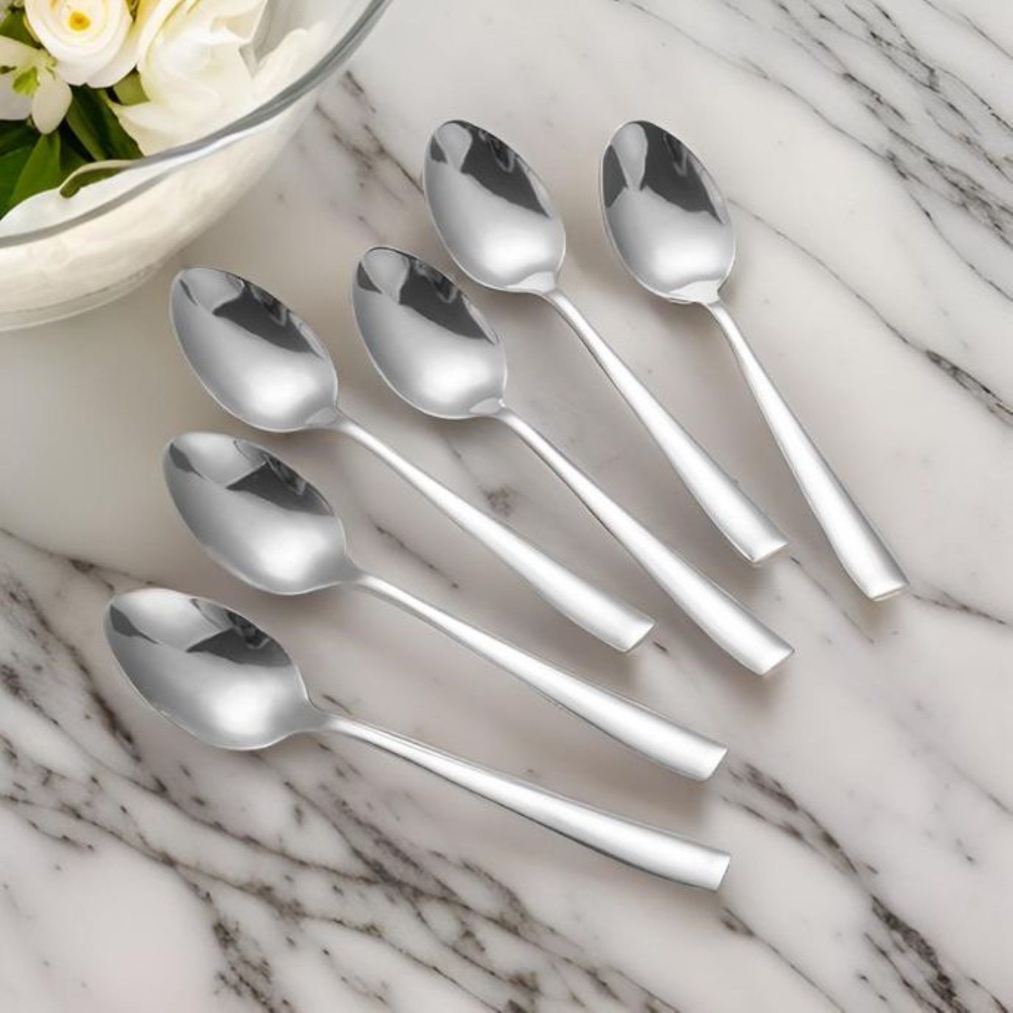 COFI 1453 Besteck-Set Modernes 6er Set Kaffeelöffel - Besteck-Set aus hochwertigem Edelstahl, Edelstahl