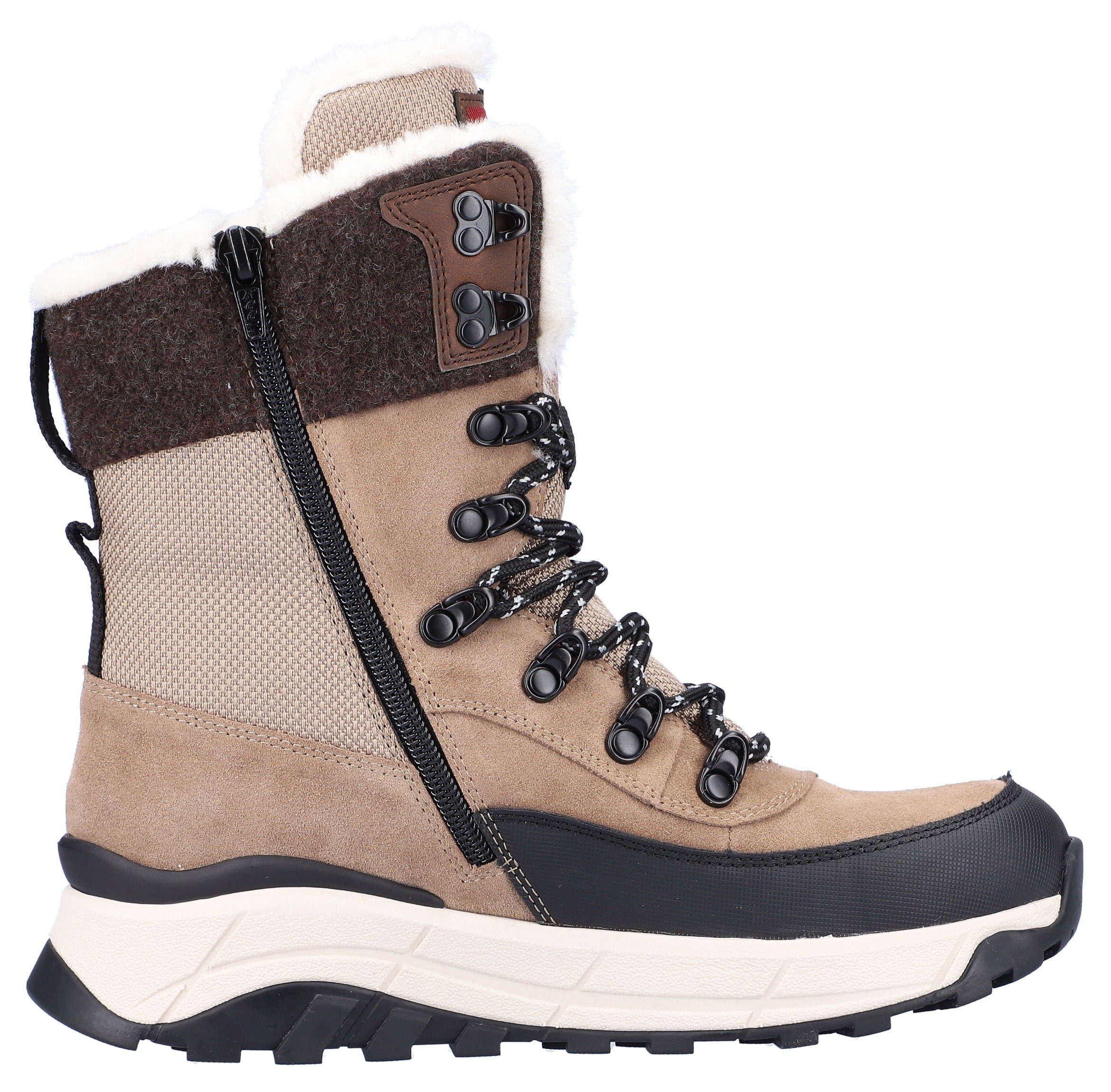 Rieker EVOLUTION Winterboots mit Ausstattung taupe-schwarz-kombiniert TEX