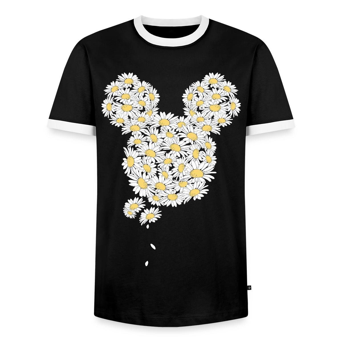 Spreadshirt T-Shirt Mickey & Minnie Mickey Mouse Gänseblümchen Männer Kontrast T-Shirt (1-tlg)
