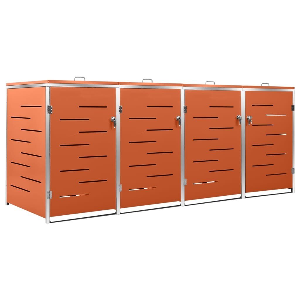 vidaXL Mülltonnenbox 4 Tonnen - 276,5x77,5x115,5 cm Mülltonnenbox Mülltonnenverkleidung Ed