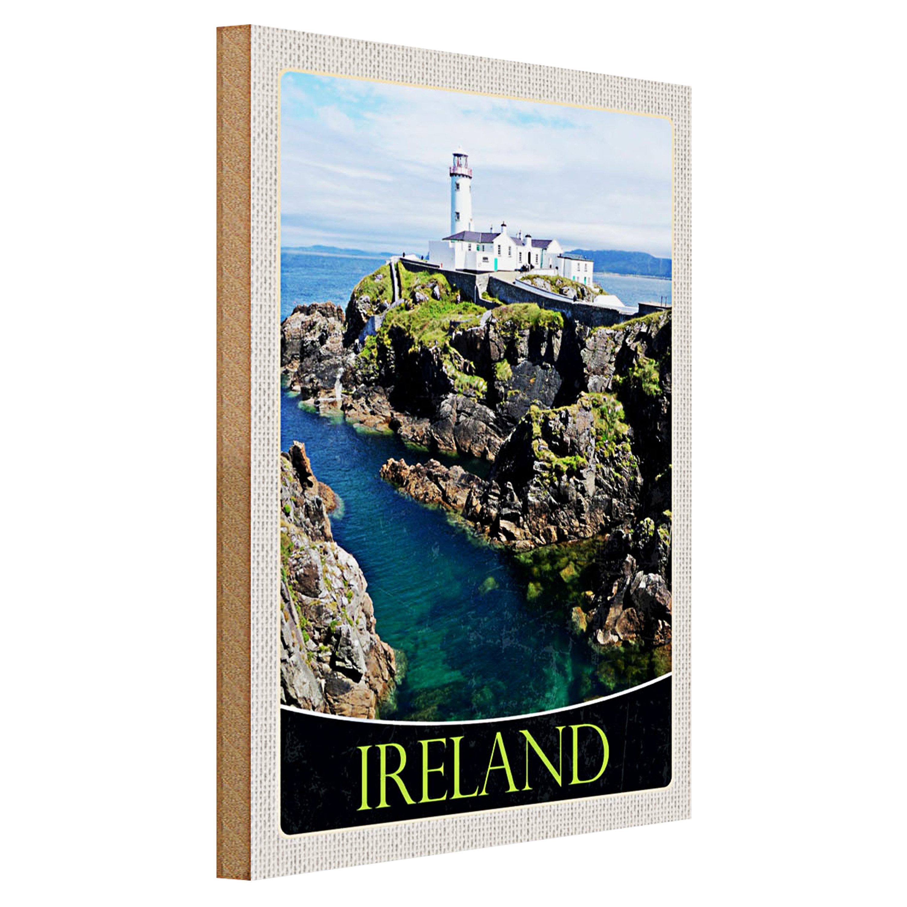 Roomando Holzbild Reise 30x40cm Irland Inselstaat Westeuropa Meer