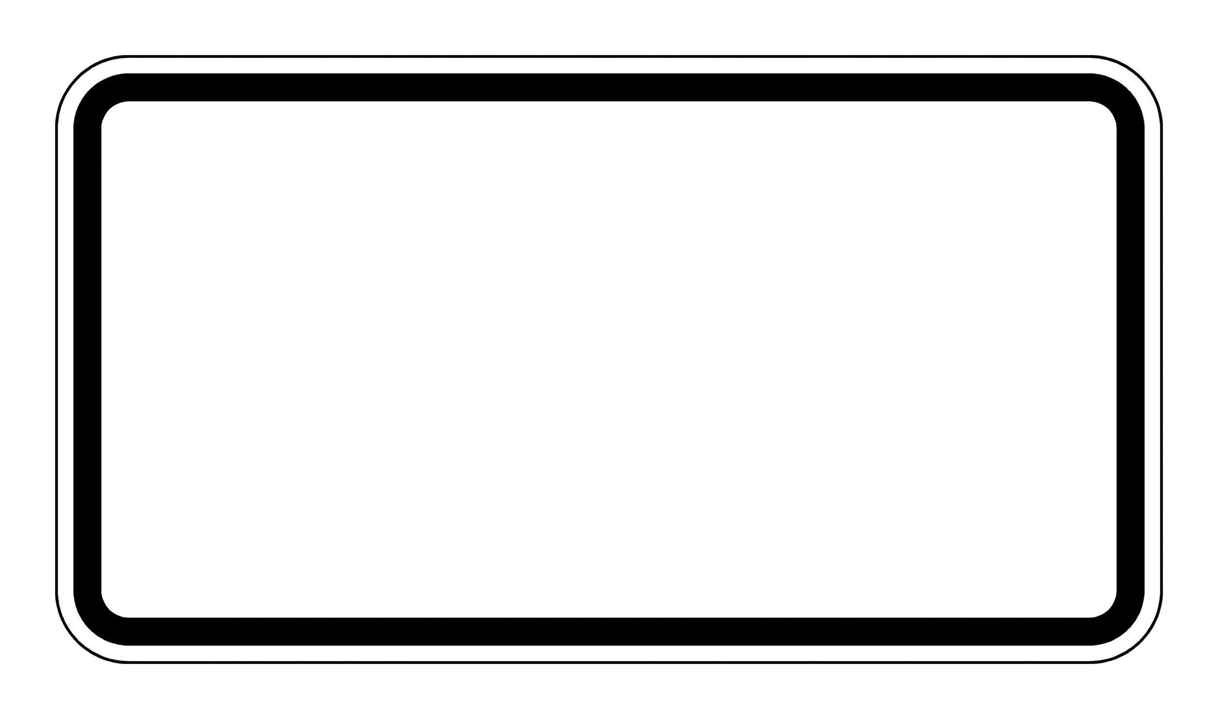 Verkehrsschild, Blanko, 231 x 420 mm Grund weiß - Rand schwarz RAL-Gütezeichen