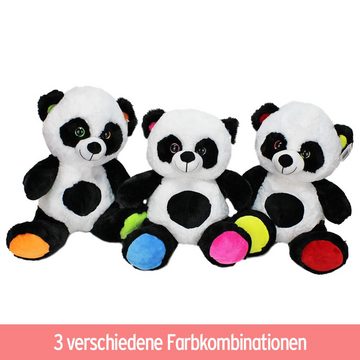 BEMIRO Tierkuscheltier Panda Plüschtier sitzend mit bunten Augen - ca. 38 cm