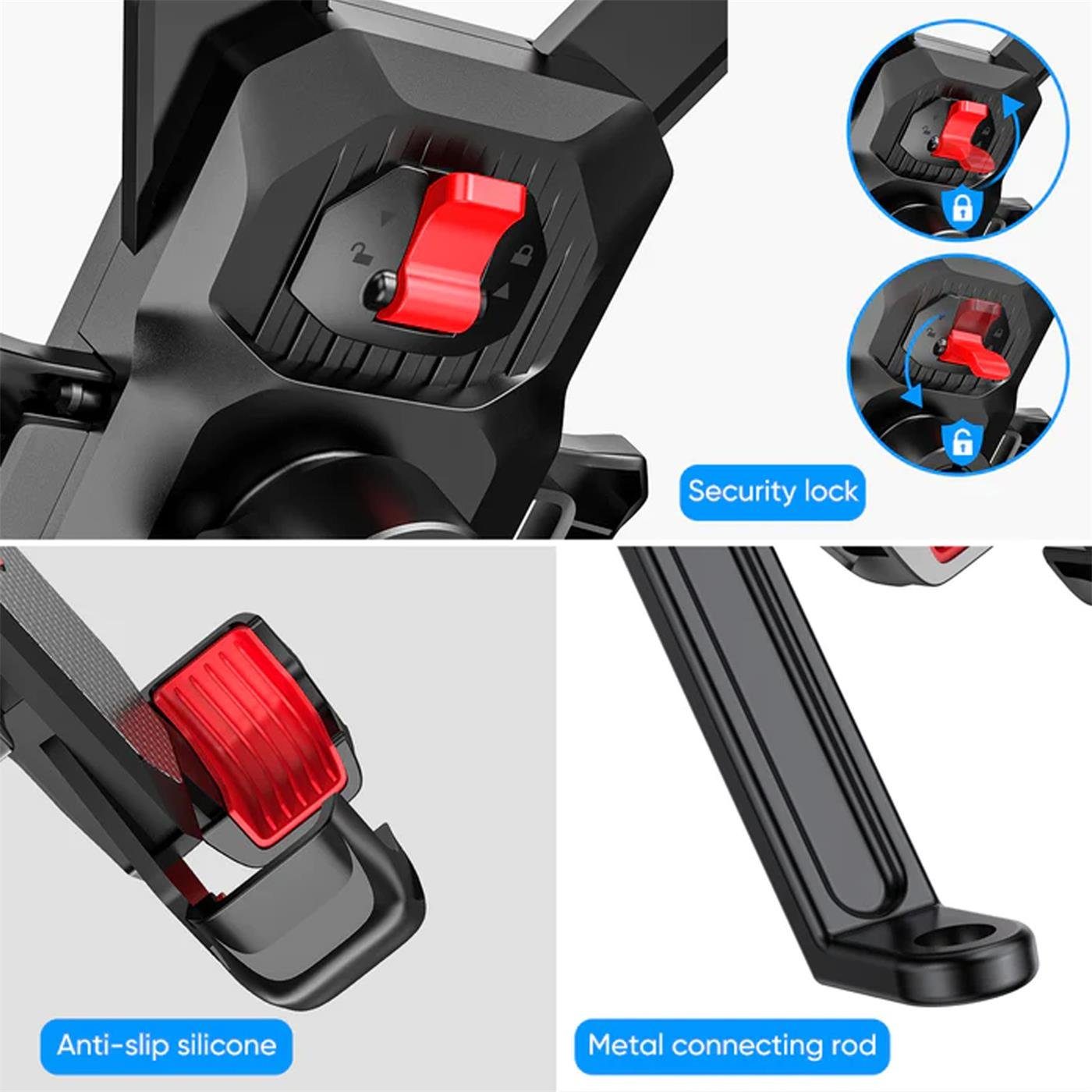 JOYROOM Handy-Halterung JR-ZS288-m Motorrad Spiegel, (bis 7 Zoll, Universal Smartphone Handy Halter für Motorrad Bike Roller Scooter) – Bild 5 von 5