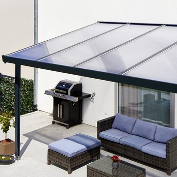 GUTTA Terrassendach Premium, BxT: 913,5x506 cm, Bedachung Doppelstegplatten, BxT: 914x506 cm, Dach Polycarbonat klar