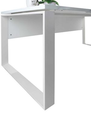 Composad Schreibtisch Computertisch DISEGNO, Weiß Hochglanz, 170 x 75 x 80 cm