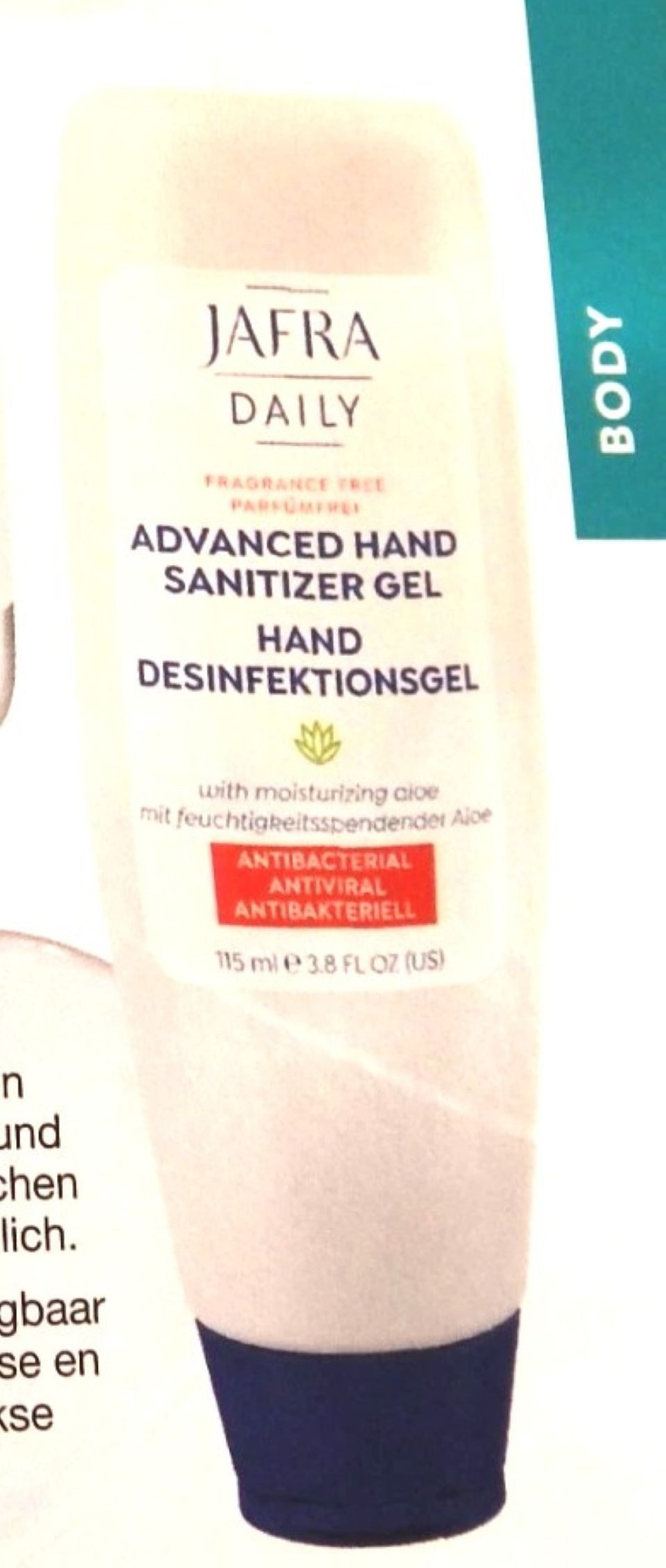 Jafra Advanced Gel Hand-Desinfektionsmittel (Tötet Viren und Bakterien ab)
