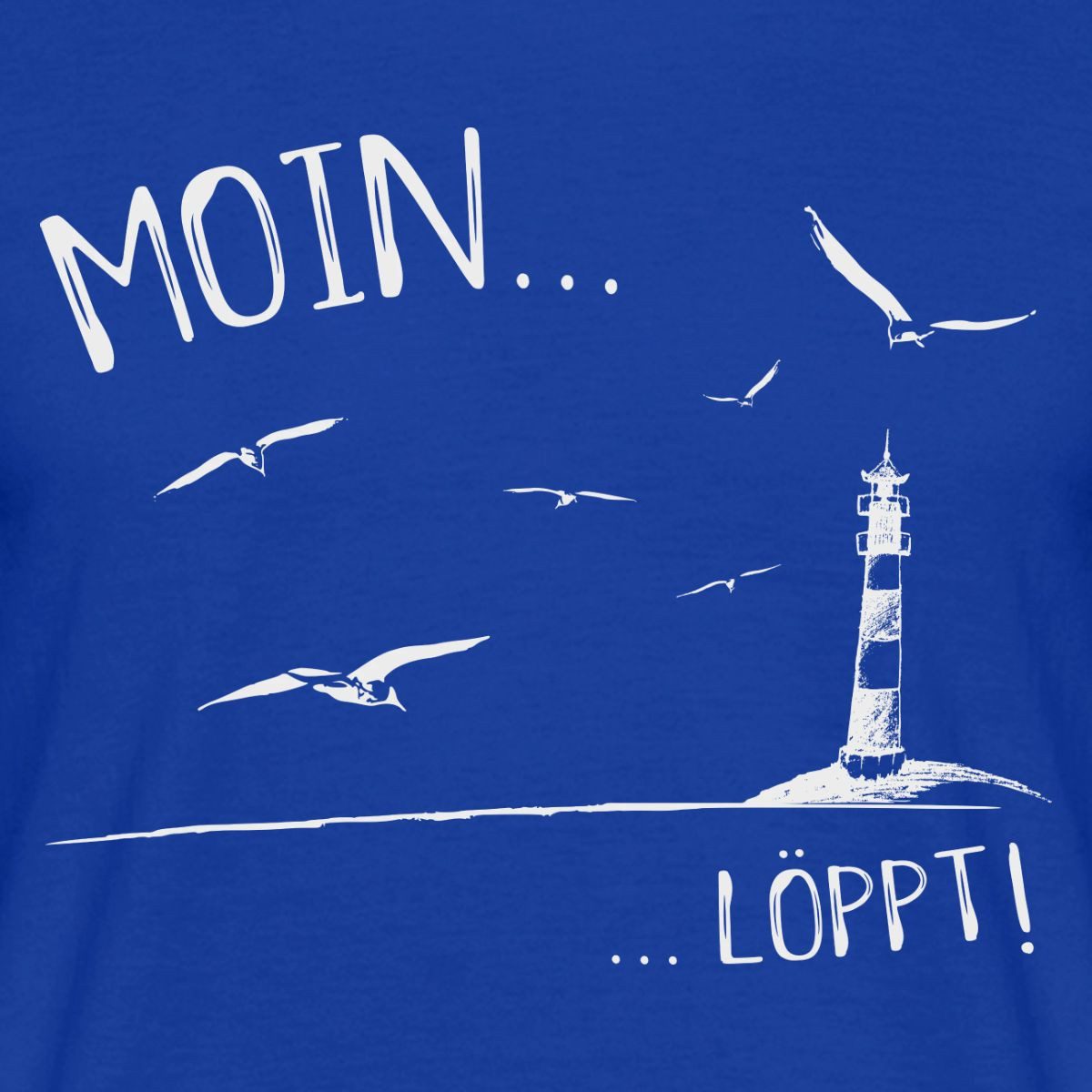 Spreadshirt T-Shirt Moin…Löppt Leuchtturm Küste Norddeutsch Männer T-Shirt (1-tlg) – Bild 2 von 5
