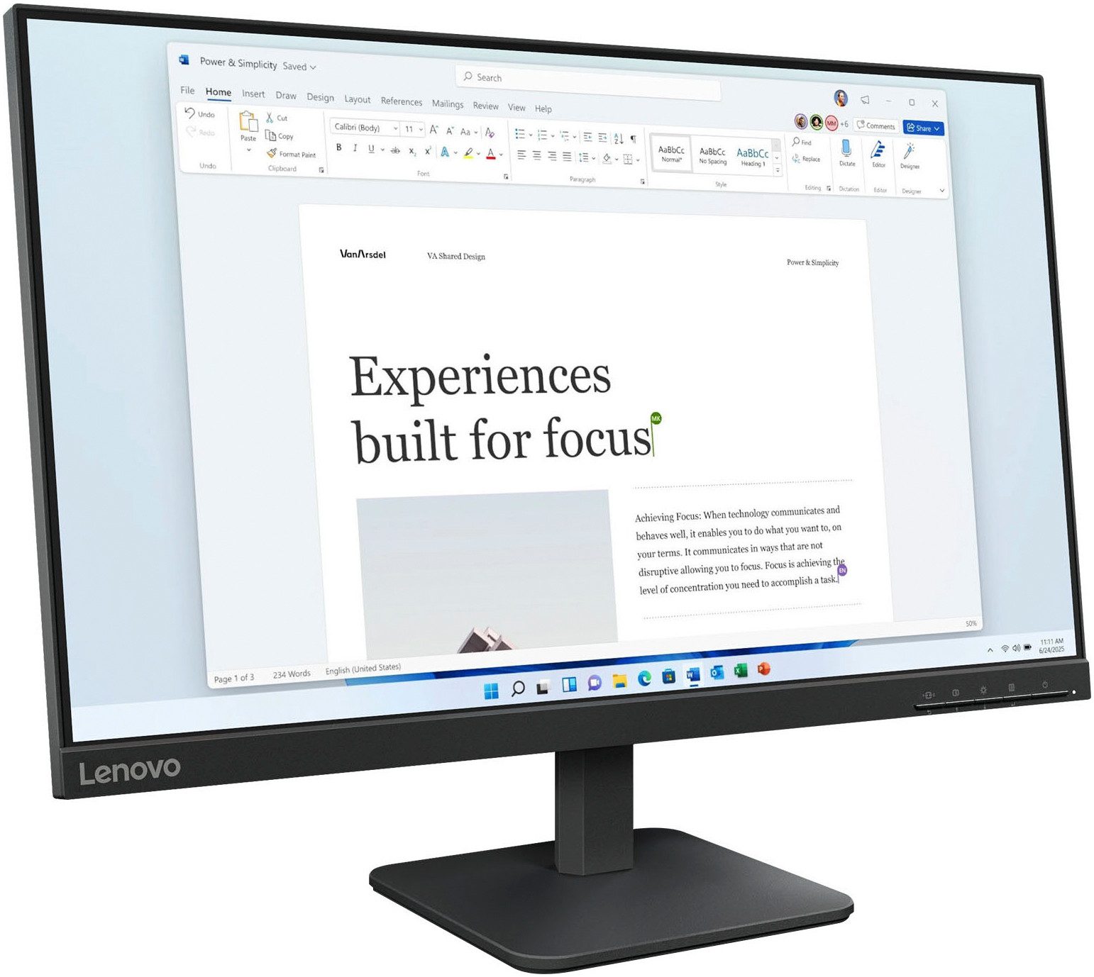 Lenovo L24-4e(A25238FL0) LED-Monitor (61 cm/24 ", 1920 x 1080 px, Full HD, 4, 6 ms Reaktionszeit, 100 Hz, IPS)