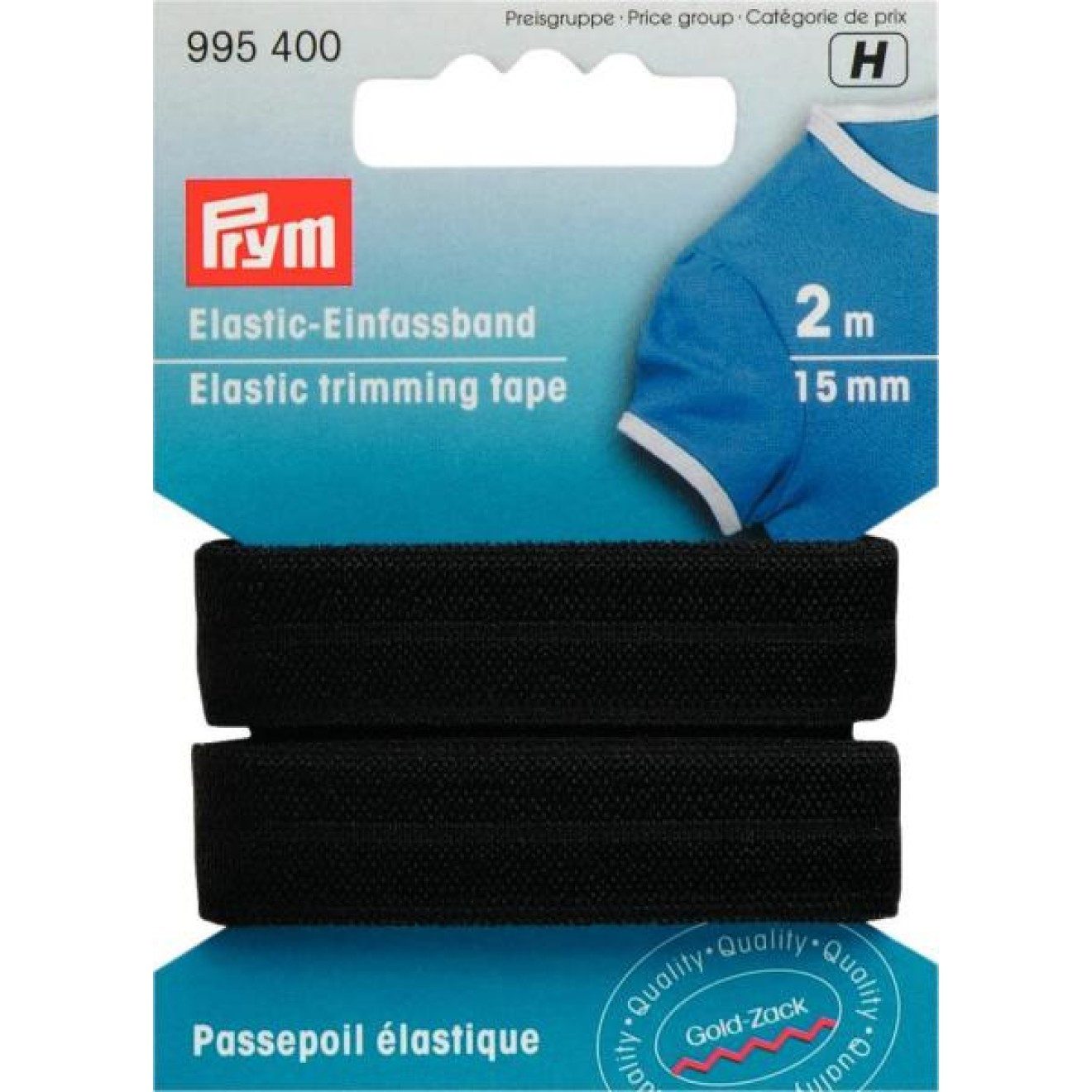 Prym Stricknadeln Elastic-Einfassband 15 mm schwarz 2 m