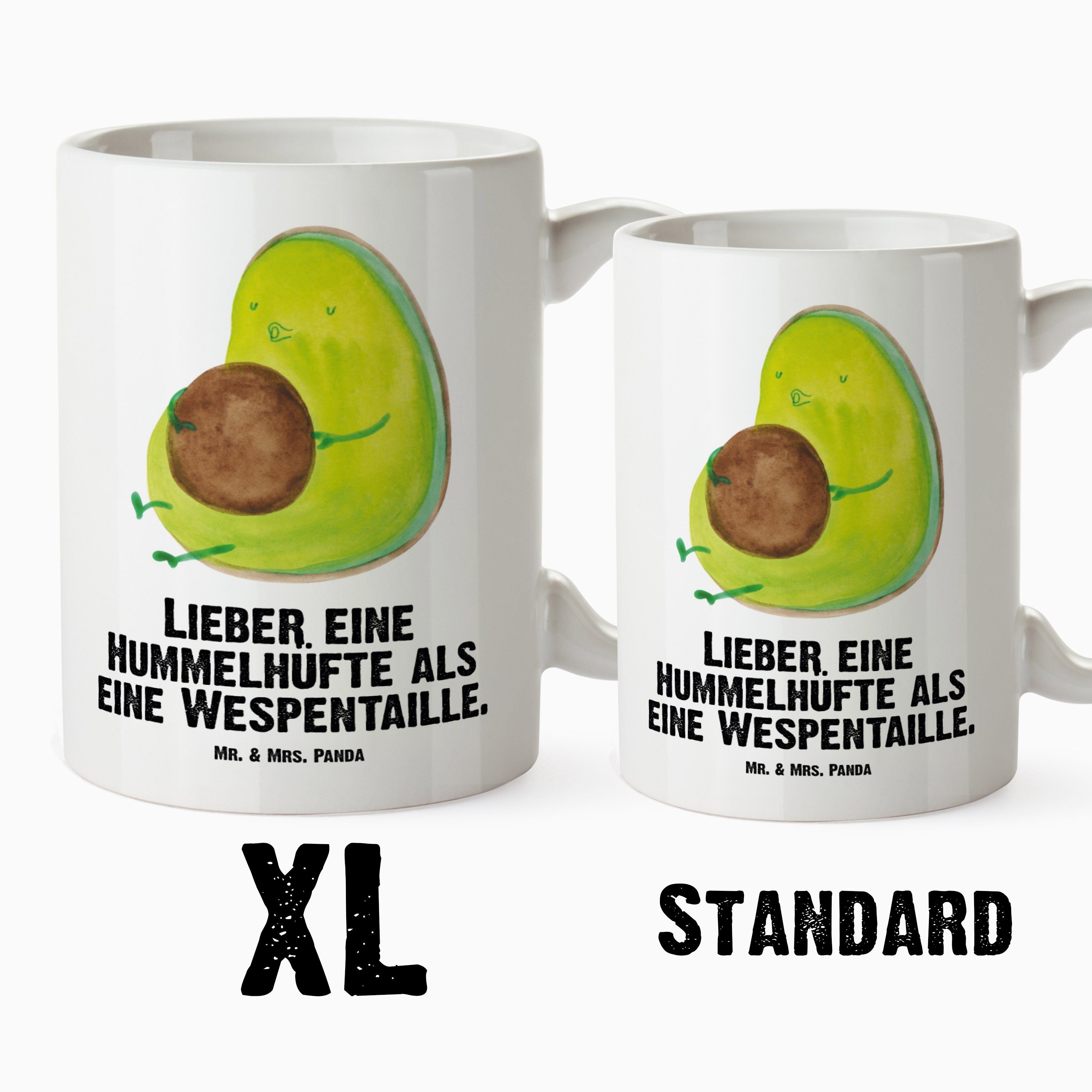 Mr. dick Avocado Tasse, Mrs. sein, Große Panda T, Keramik Tasse Tasse Geschenk, Vegan, XL - Weiß & - pfeift XL