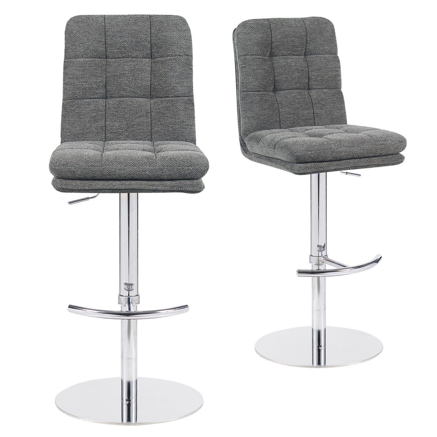 DUBI Möbel Barhocker Juno, Chrom, 360° drehbar, höhenverstellbar im 2er-Set