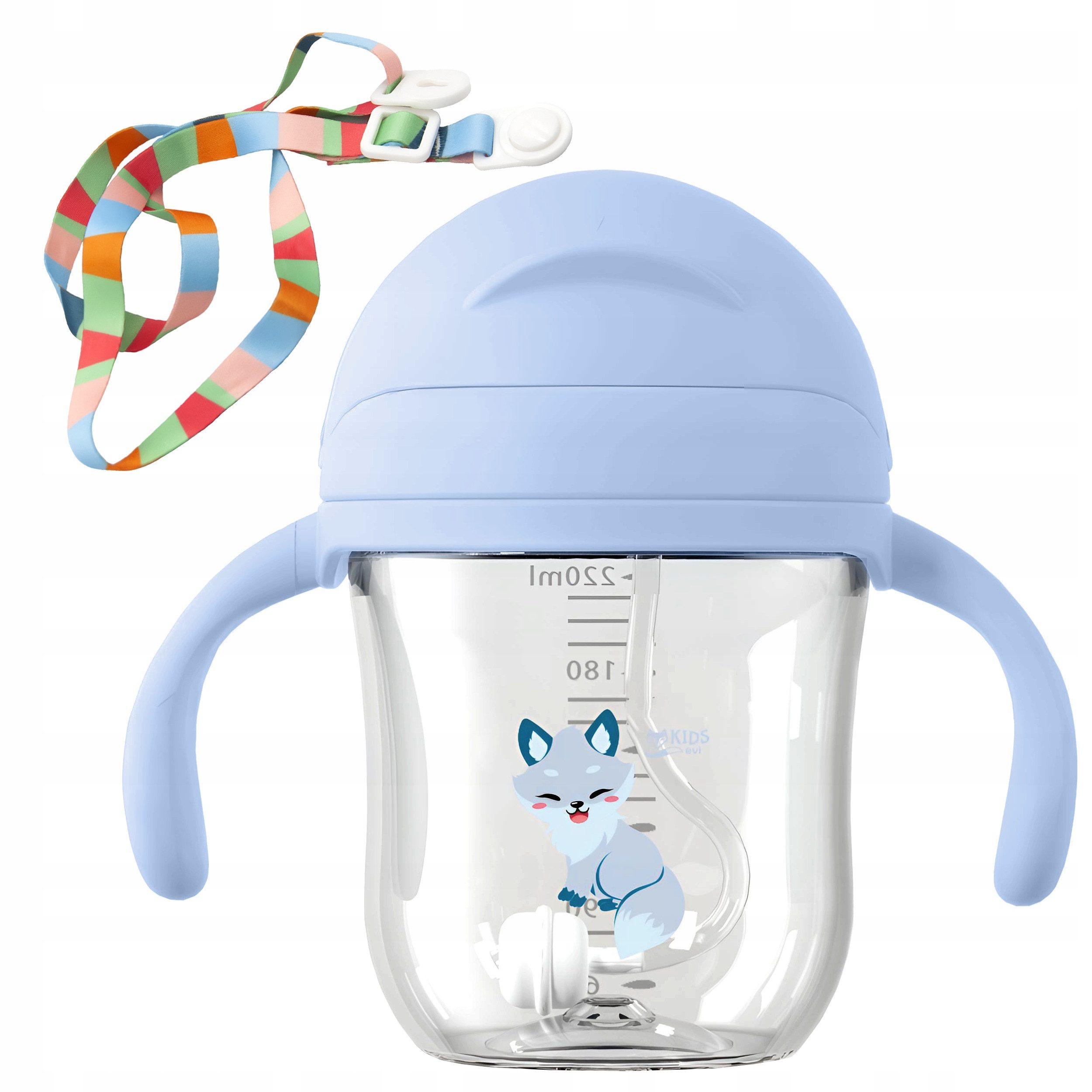 Babyflasche NEU: EVI Sippy Cup 220ml Trinklernbecher mit Strohhalm, BPA-frei