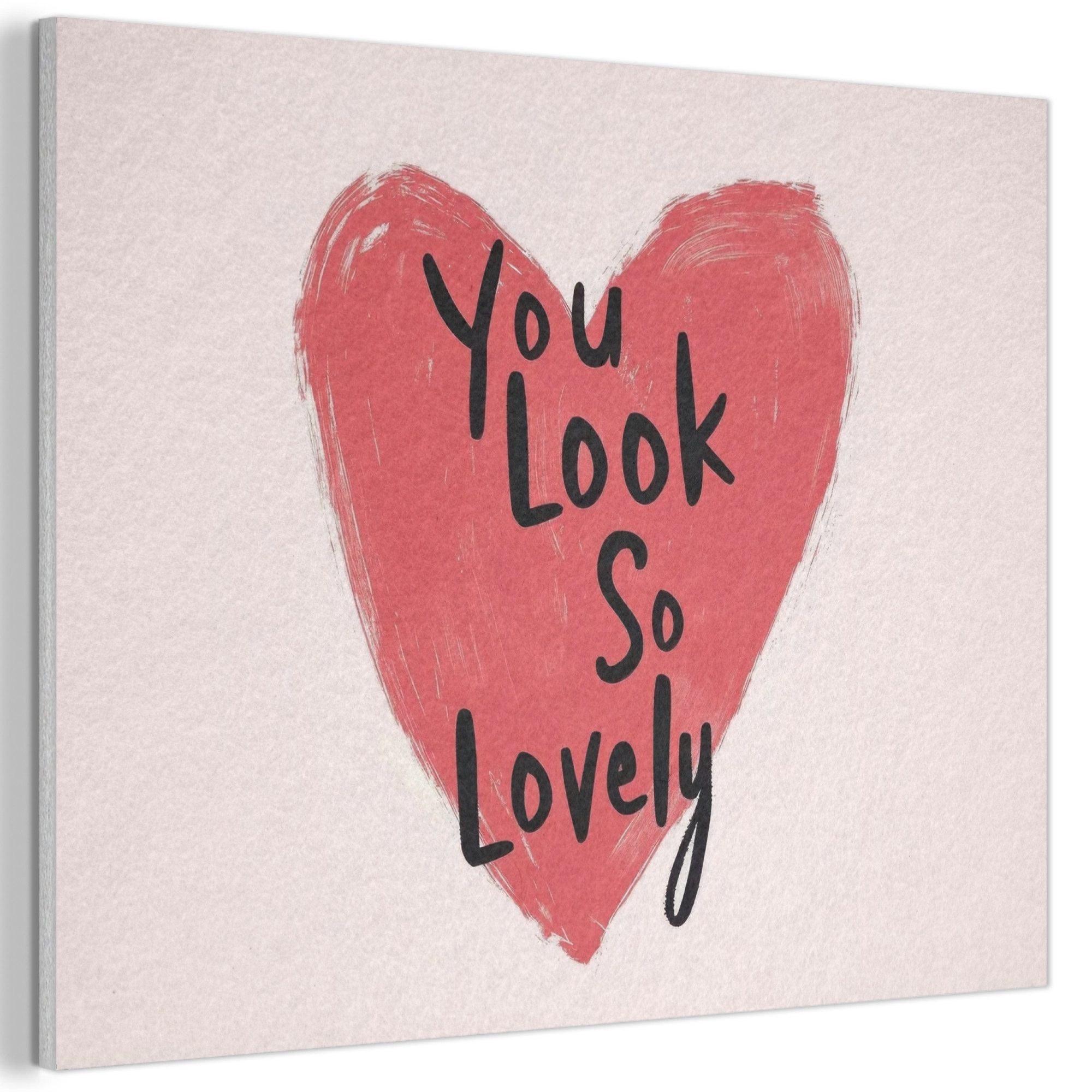 MuchoWow Gemälde Herz - Rot - Valentinstag, Fotodruck (1 St), Akustikpaneele PET-Filz, Akustikbild, Schalldämmung, Deko 40x30 cm