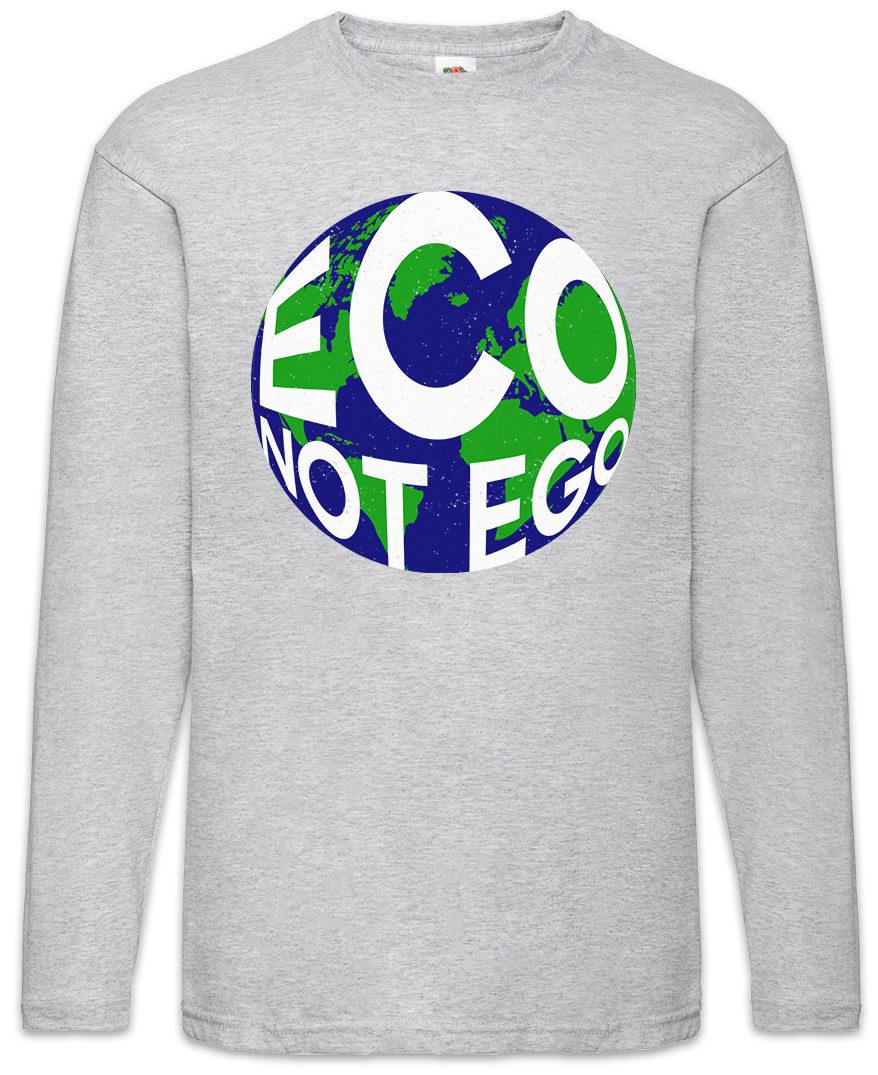 Langarmshirt Eco Not Ego Langarm T-Shirt Erderwärmung Naturschutz Öko Vegan Save