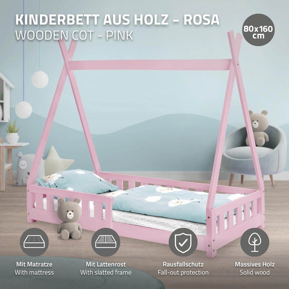 ML-DESIGN Spielbett Hausbett Tipi Zeltbett inkl. günstig online kaufen