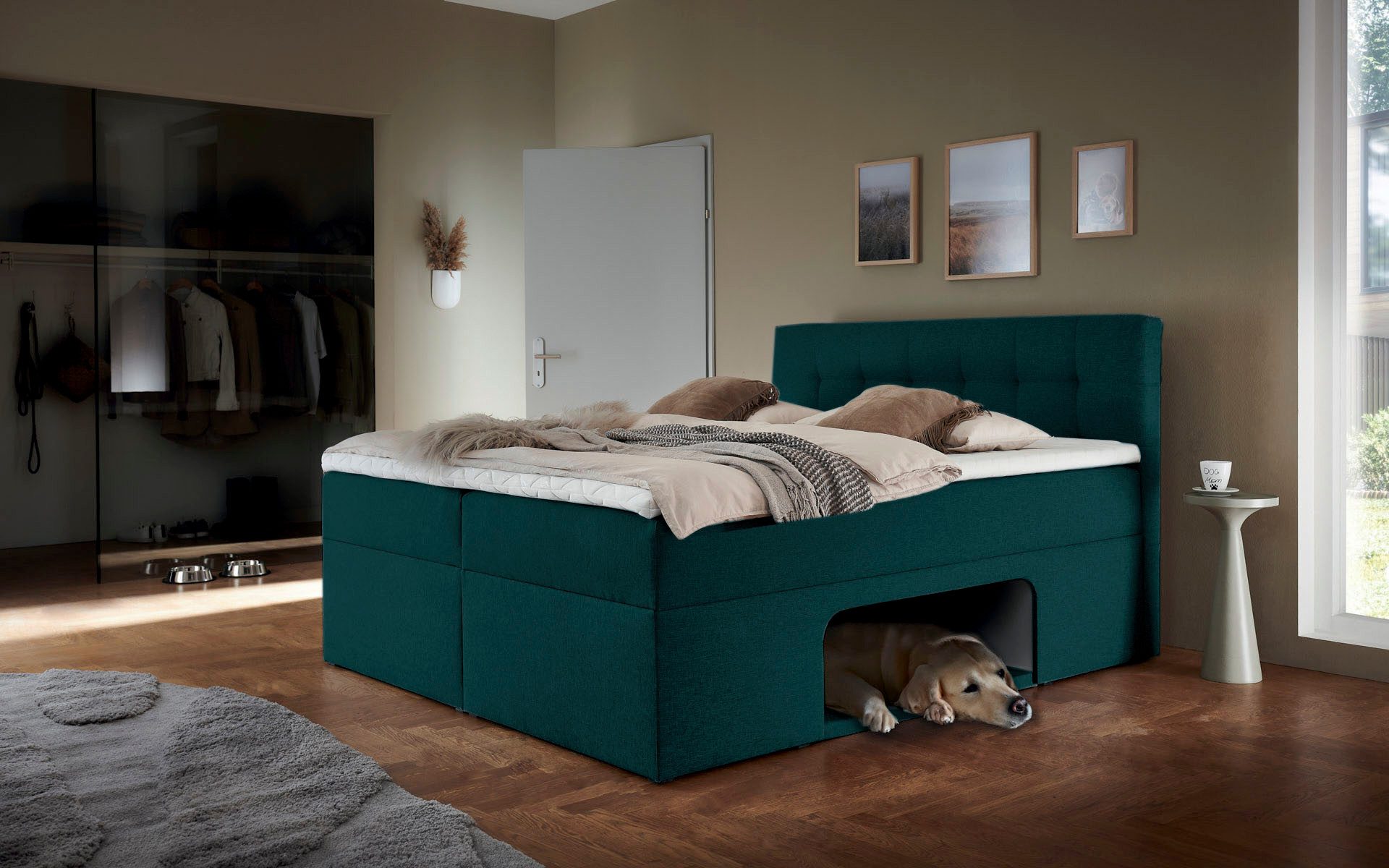 Home affaire Boxbett Carolin, mit Nische inkl. gepolsterter Unterlage für Haustiere