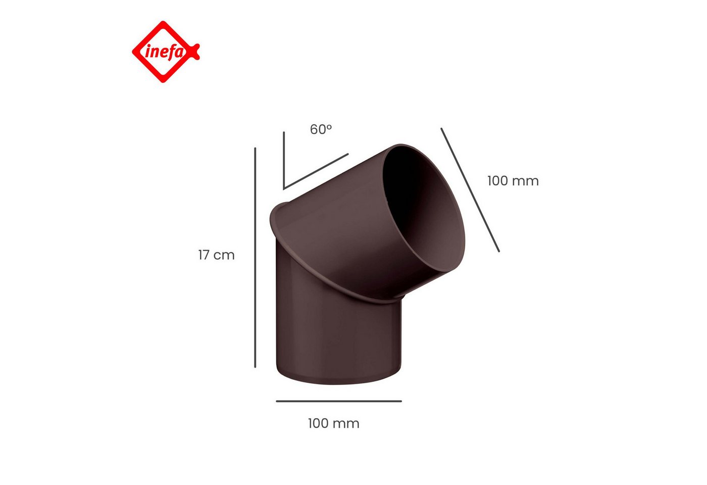 Thumbnail - INEFA Regenfallrohr, (DN 100), Fallrohrbogen, Winkel für Regenfallrorhr, Rohr Fallrohr - Verbinder